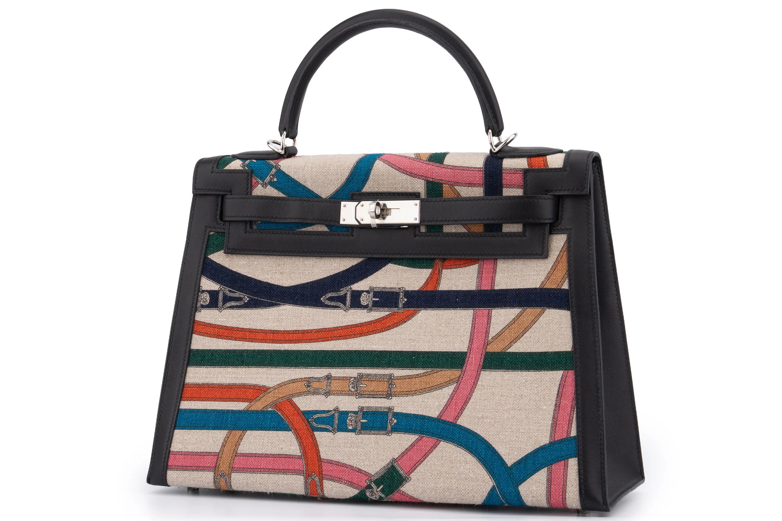 Hermès Kelly 32 Cavalcadour	Black Swift/ Canvas		PHW - Image 2