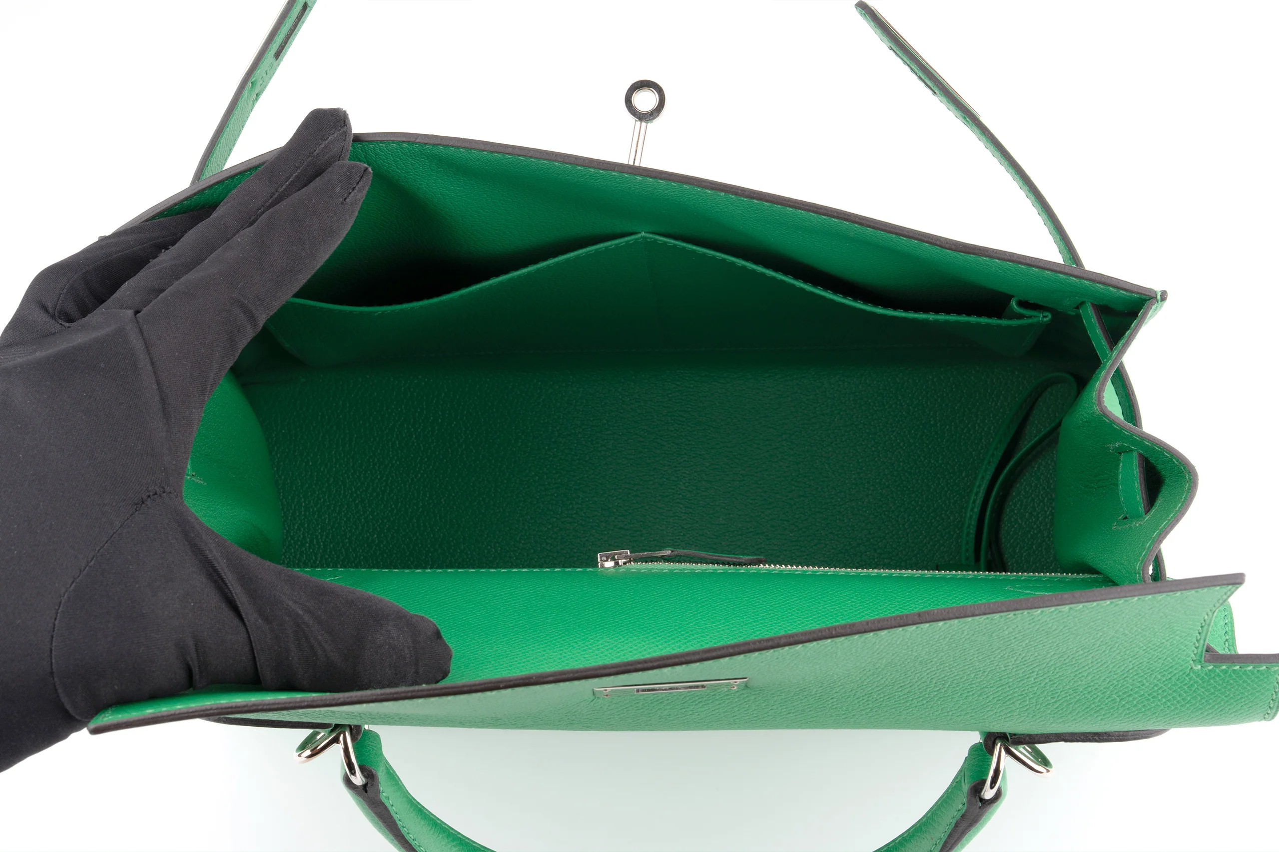 Hermès Kelly 32 Epsom Bamboo PHW - Image 8