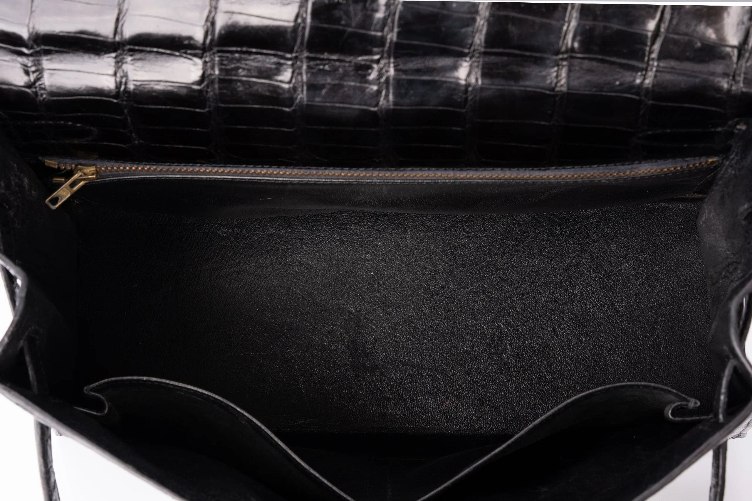 Hermés Kelly 32 Exotic Lisse Crocodile Black GHW - Image 11