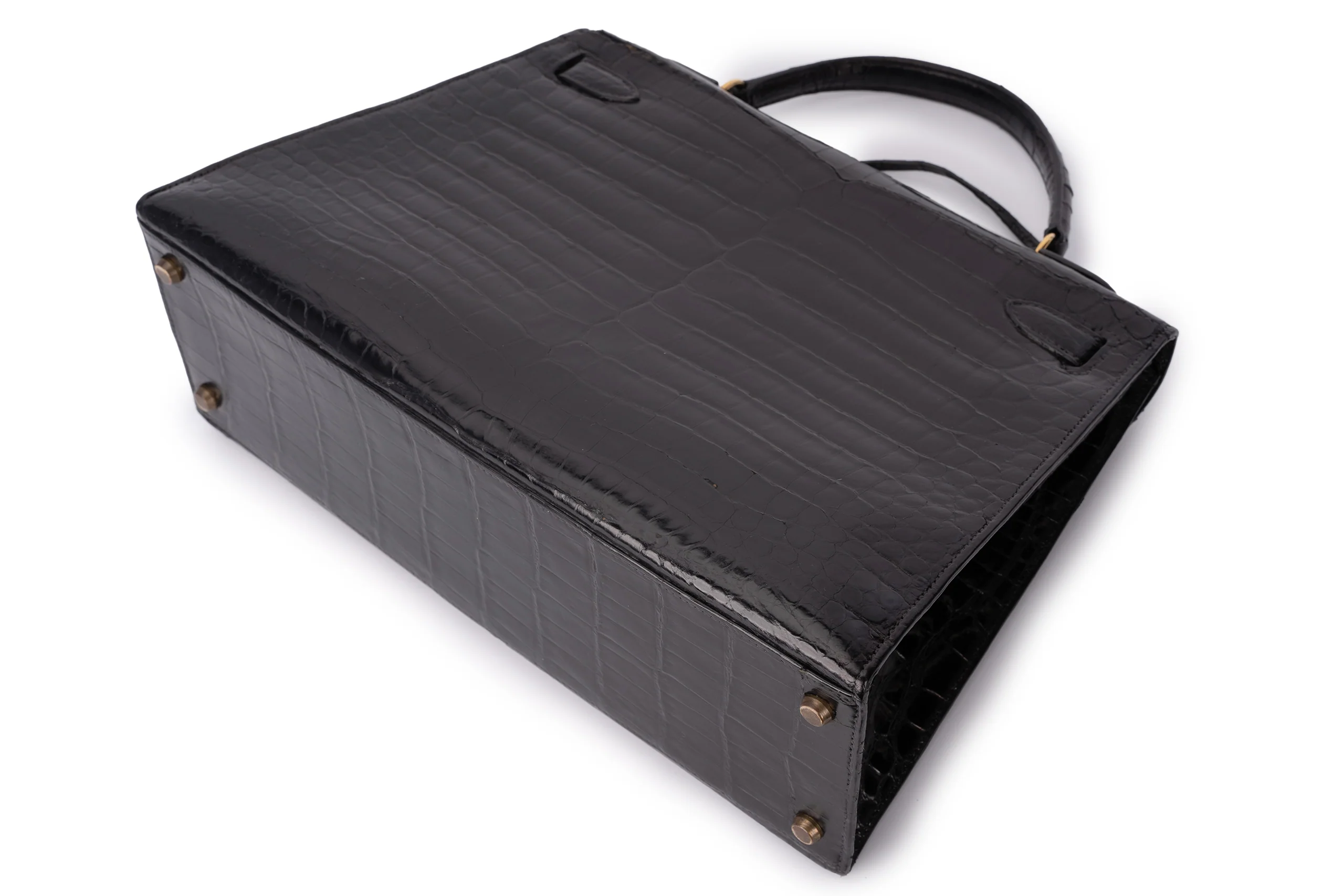 Hermés Kelly 32 Exotic Lisse Crocodile Black GHW - Image 15