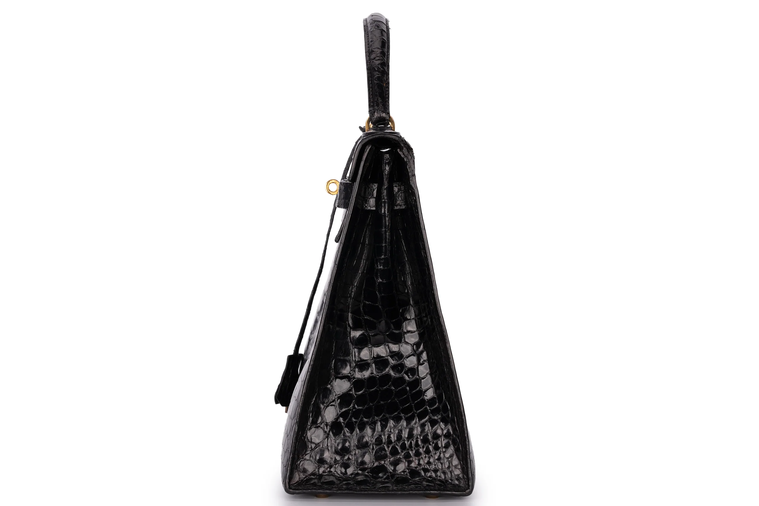 Hermés Kelly 32 Exotic Lisse Crocodile Black GHW - Image 3