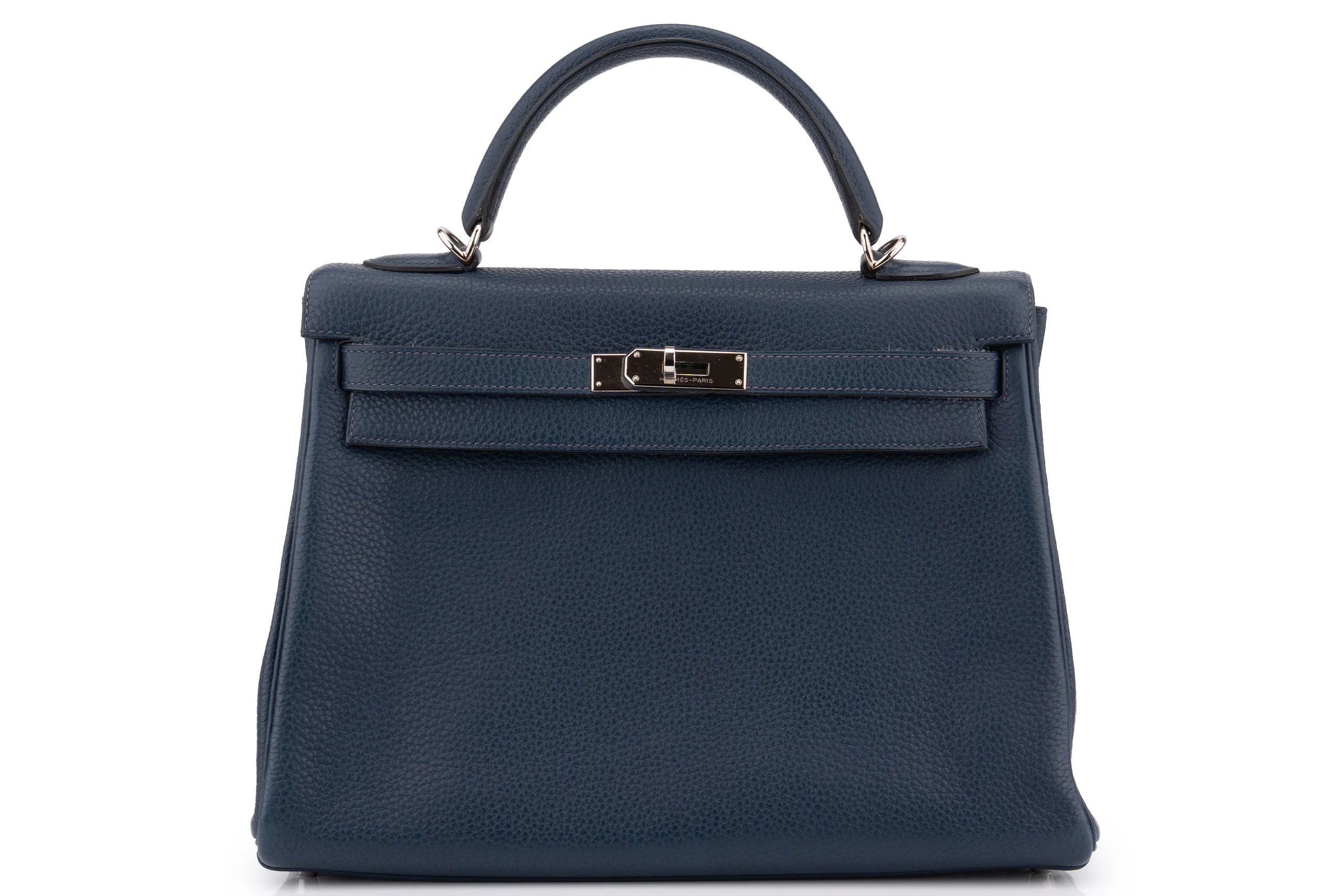 Hermès Kelly 32	Retourne	Togo	Bleu Sapphire	PHW