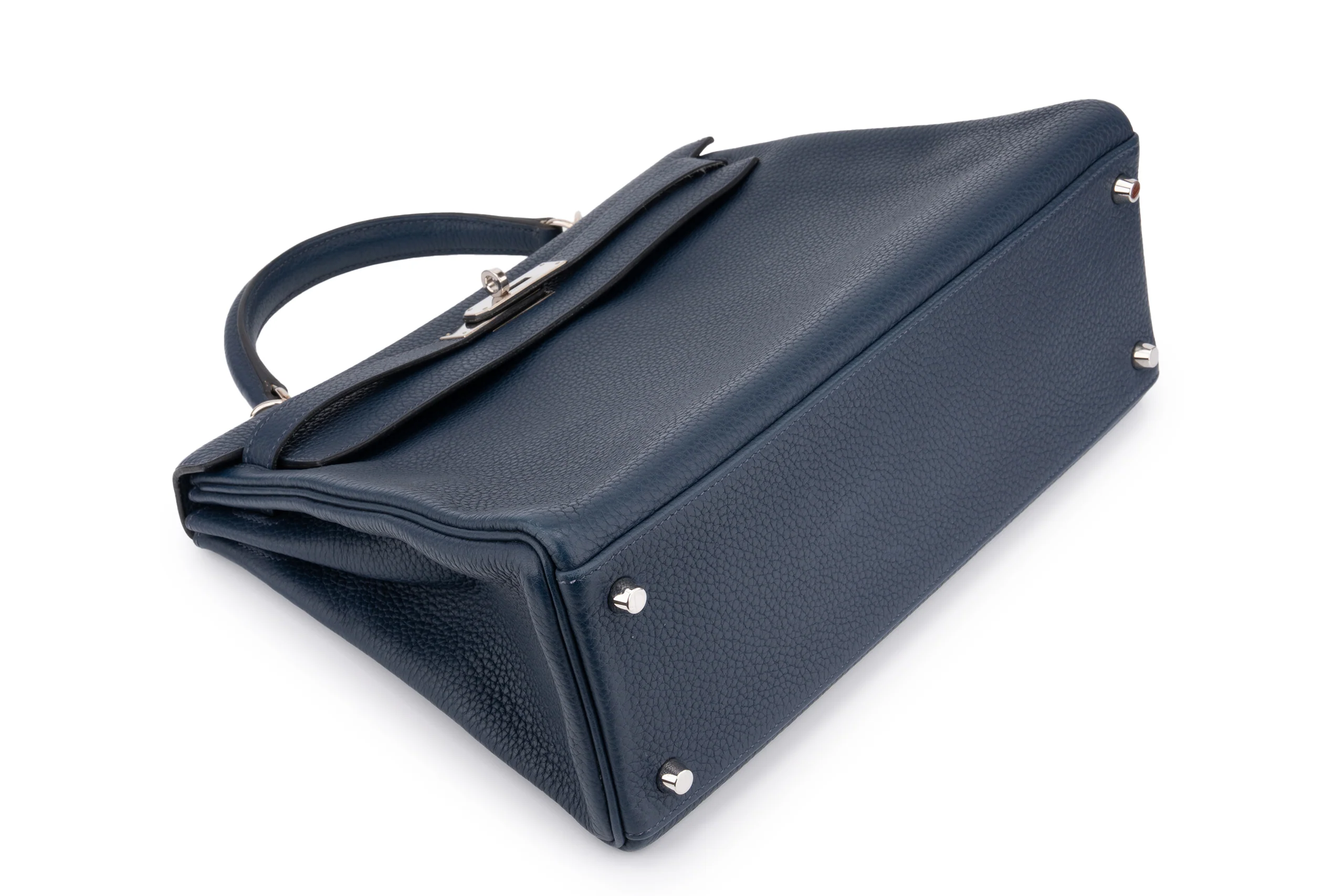 Hermès Kelly 32	Retourne	Togo	Bleu Sapphire	PHW - Image 12