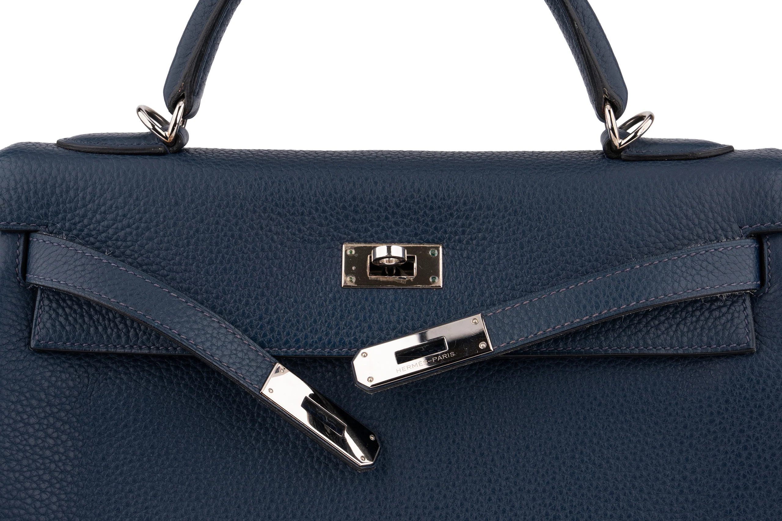 Hermès Kelly 32	Retourne	Togo	Bleu Sapphire	PHW - Image 8