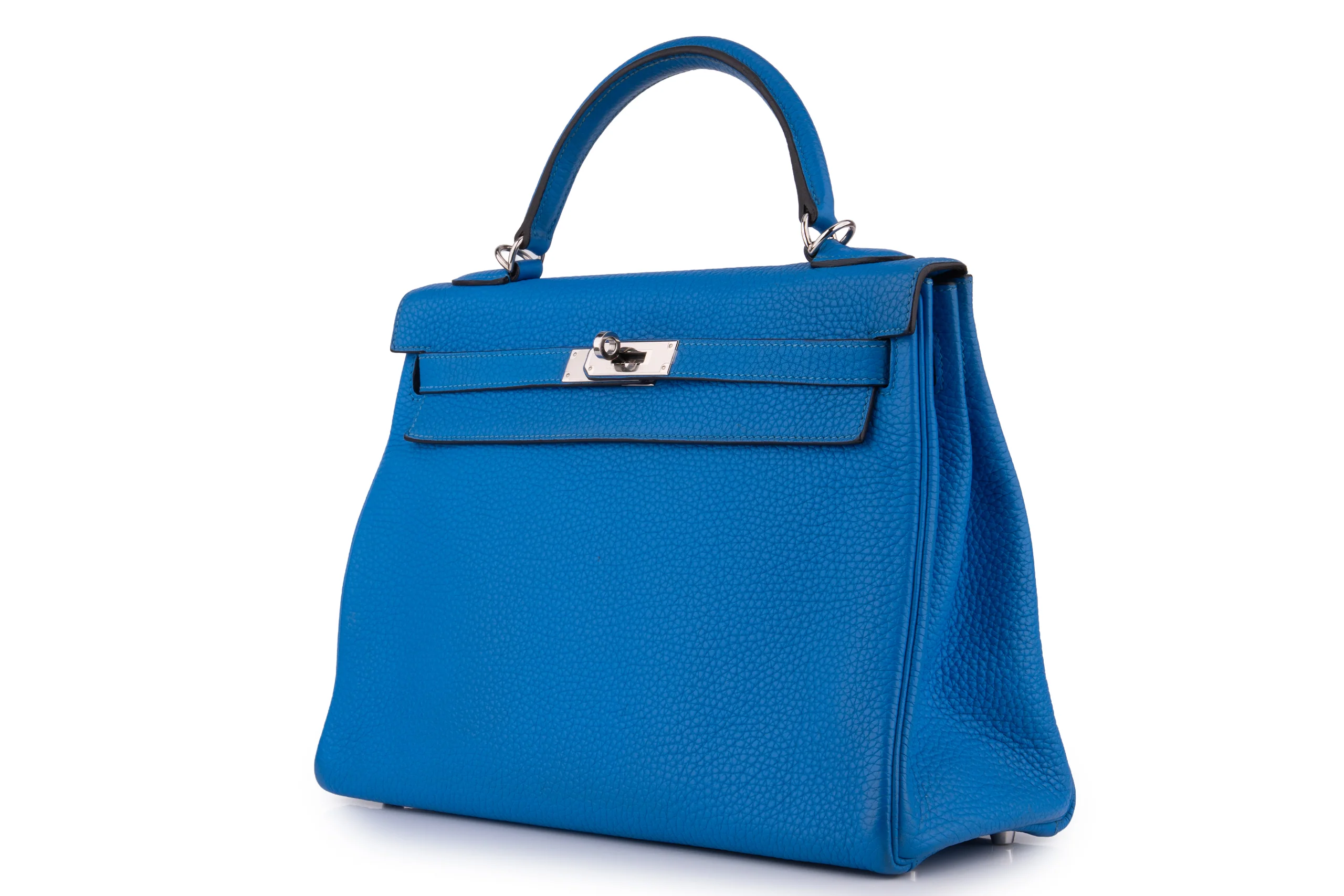 Hermès Kelly 32 	Retourne	Togo  	Blue Hydra	PHW - Image 2