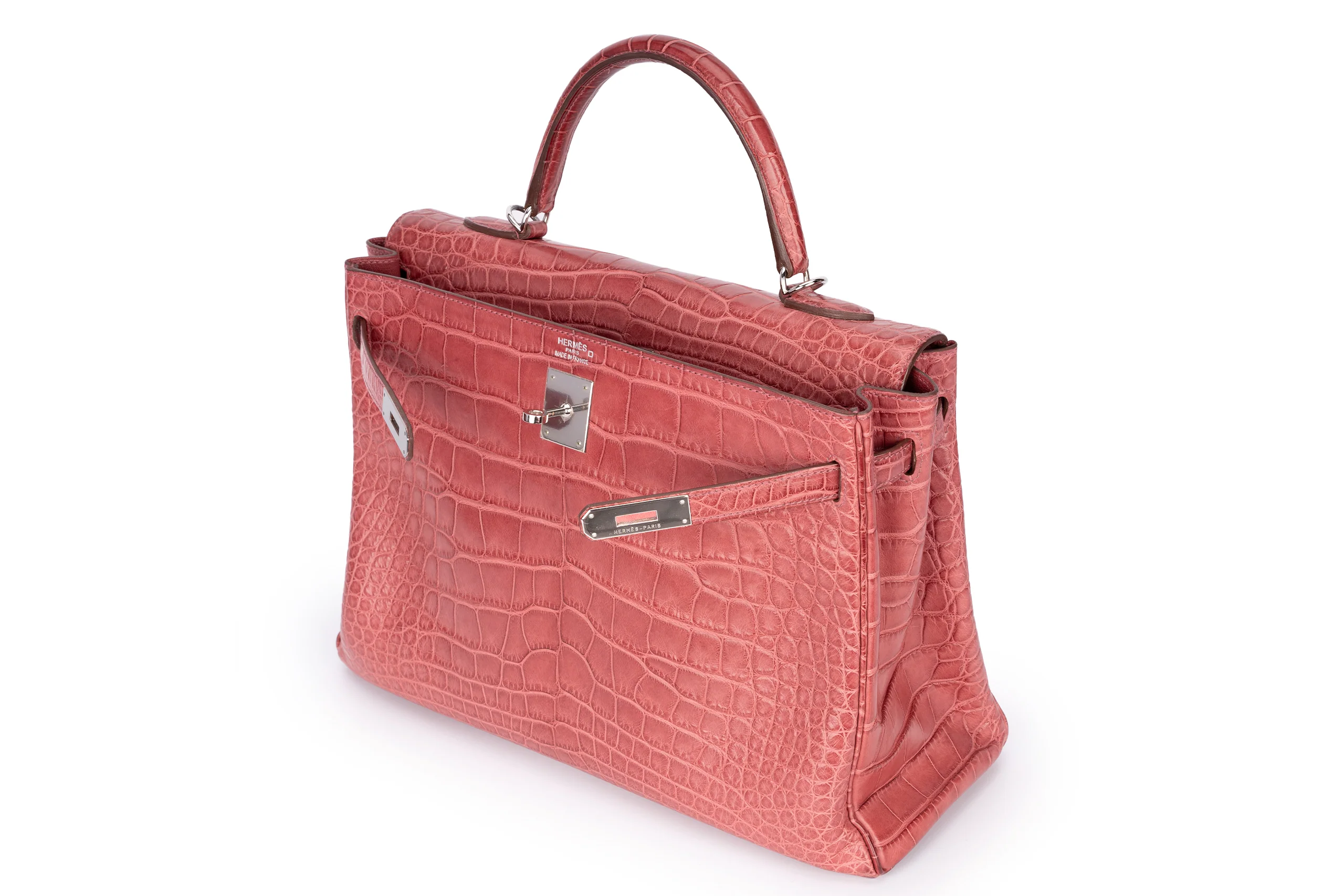 Hermès Kelly 35 Exotic Matte Burgundy PHW - Image 11