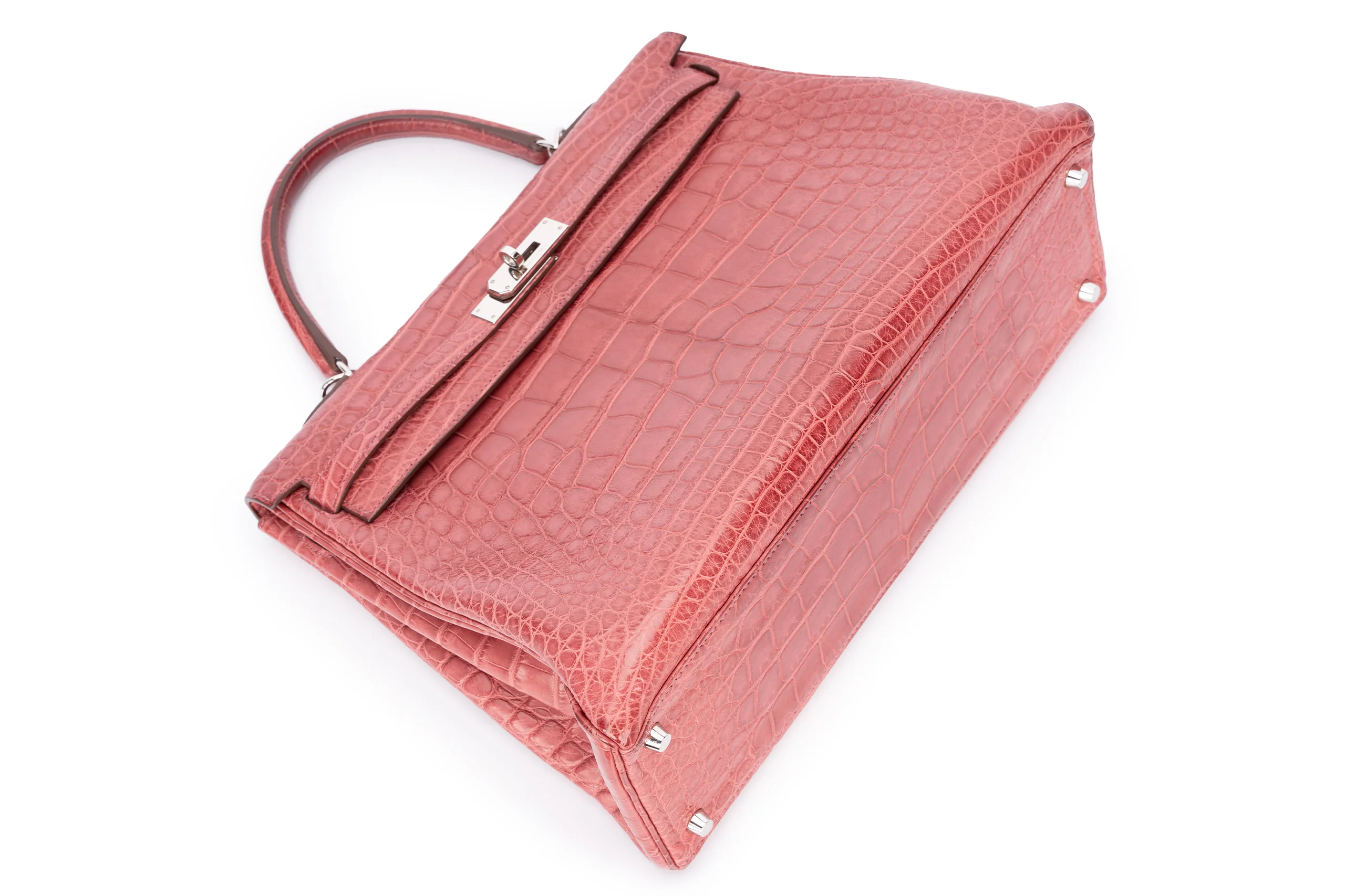 Hermès Kelly 35 Exotic Matte Burgundy PHW - Image 13