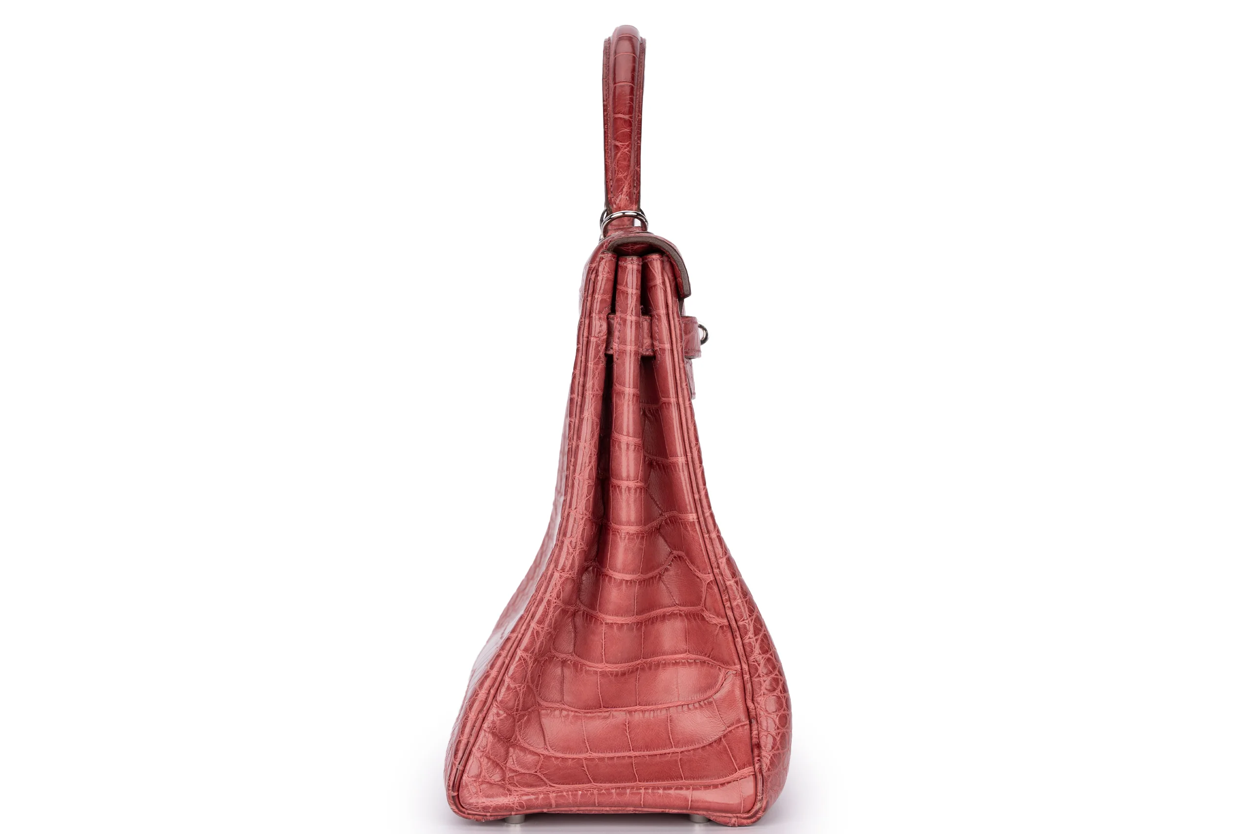 Hermès Kelly 35 Exotic Matte Burgundy PHW - Image 5