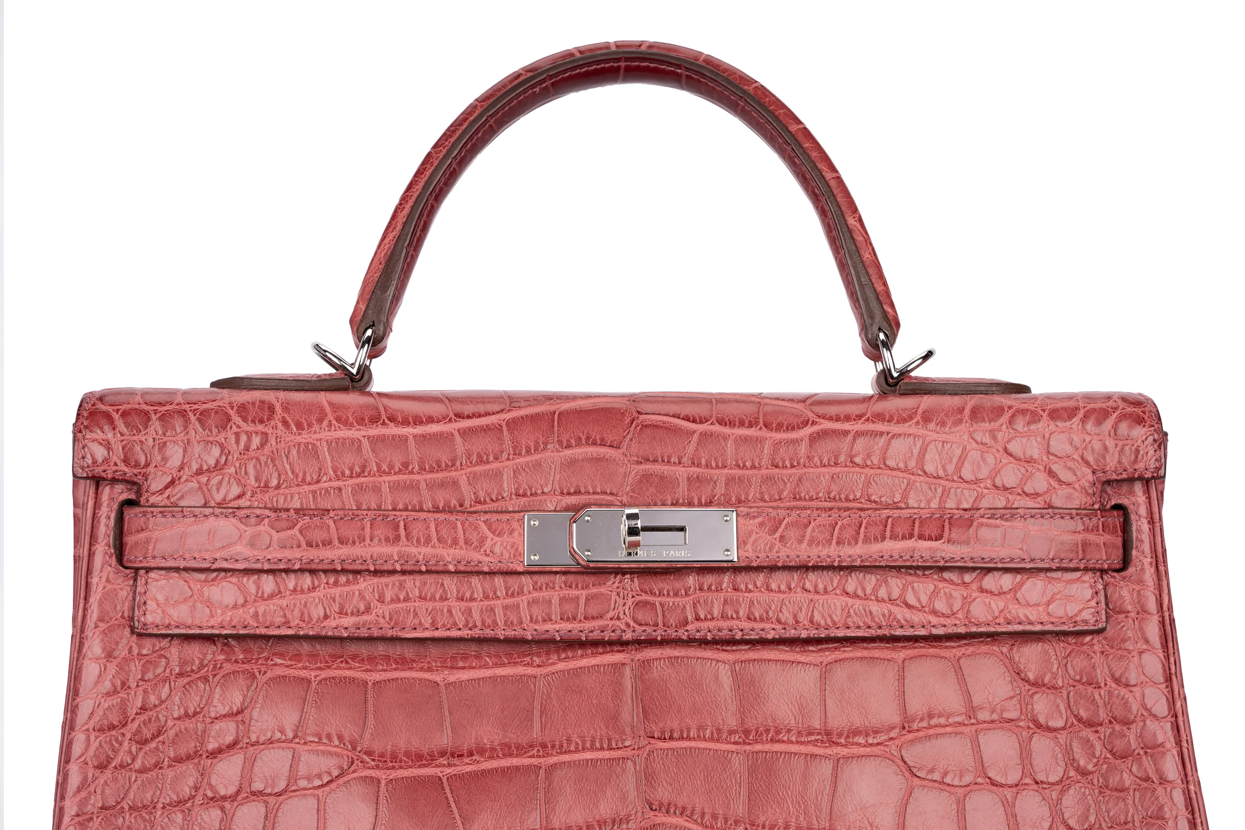 Hermès Kelly 35 Exotic Matte Burgundy PHW - Image 7