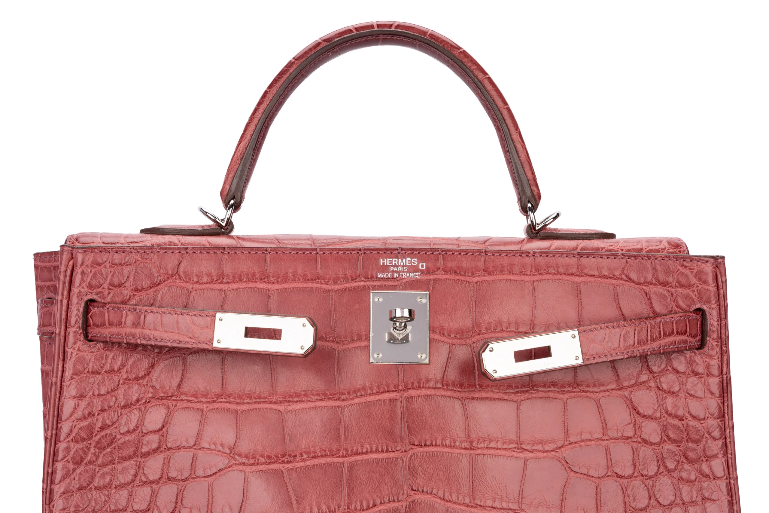 Hermès Kelly 35 Exotic Matte Burgundy PHW - Image 9