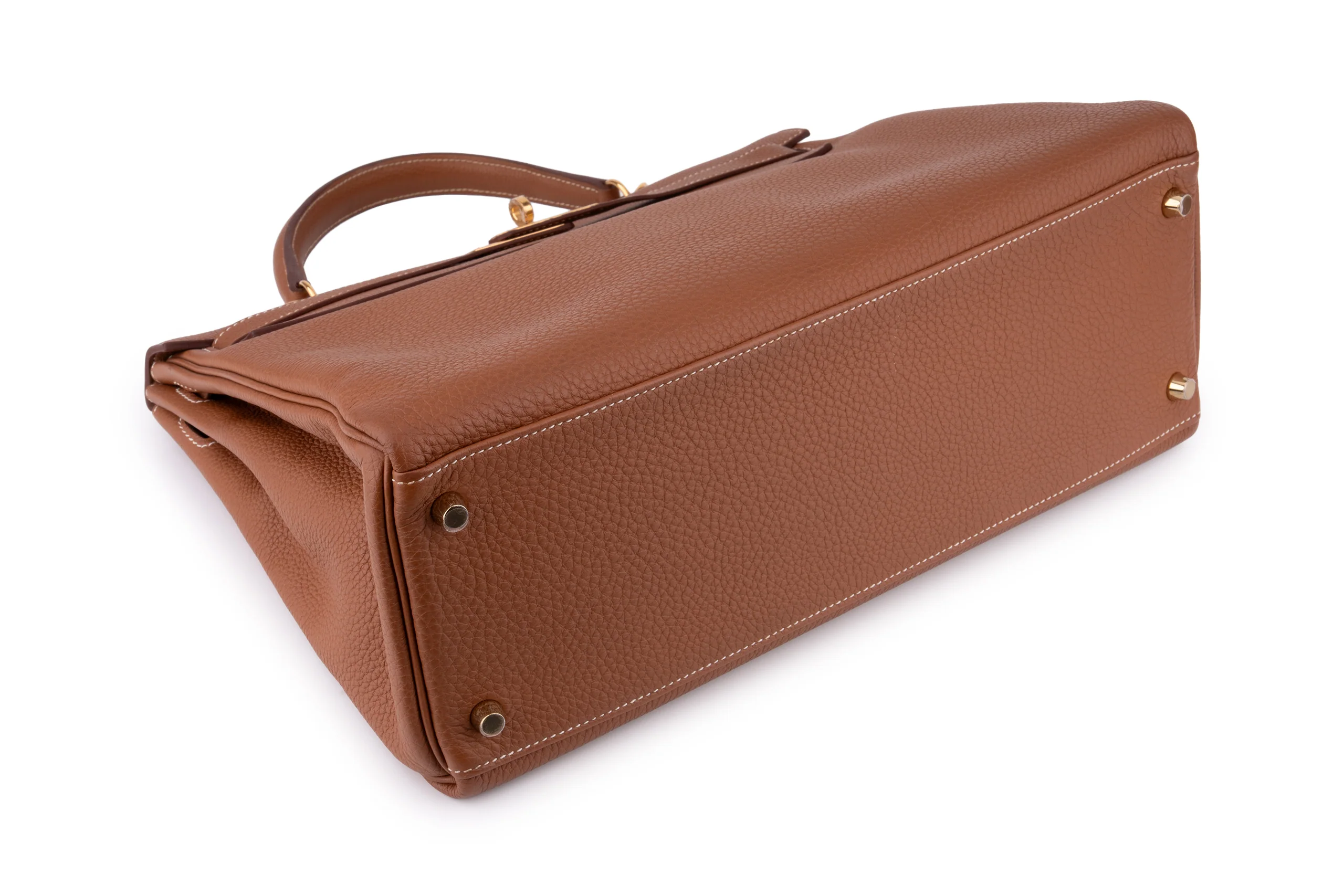 Hermès Kelly 35 	Retourne	Togo  	Gold 	GHW - Image 14