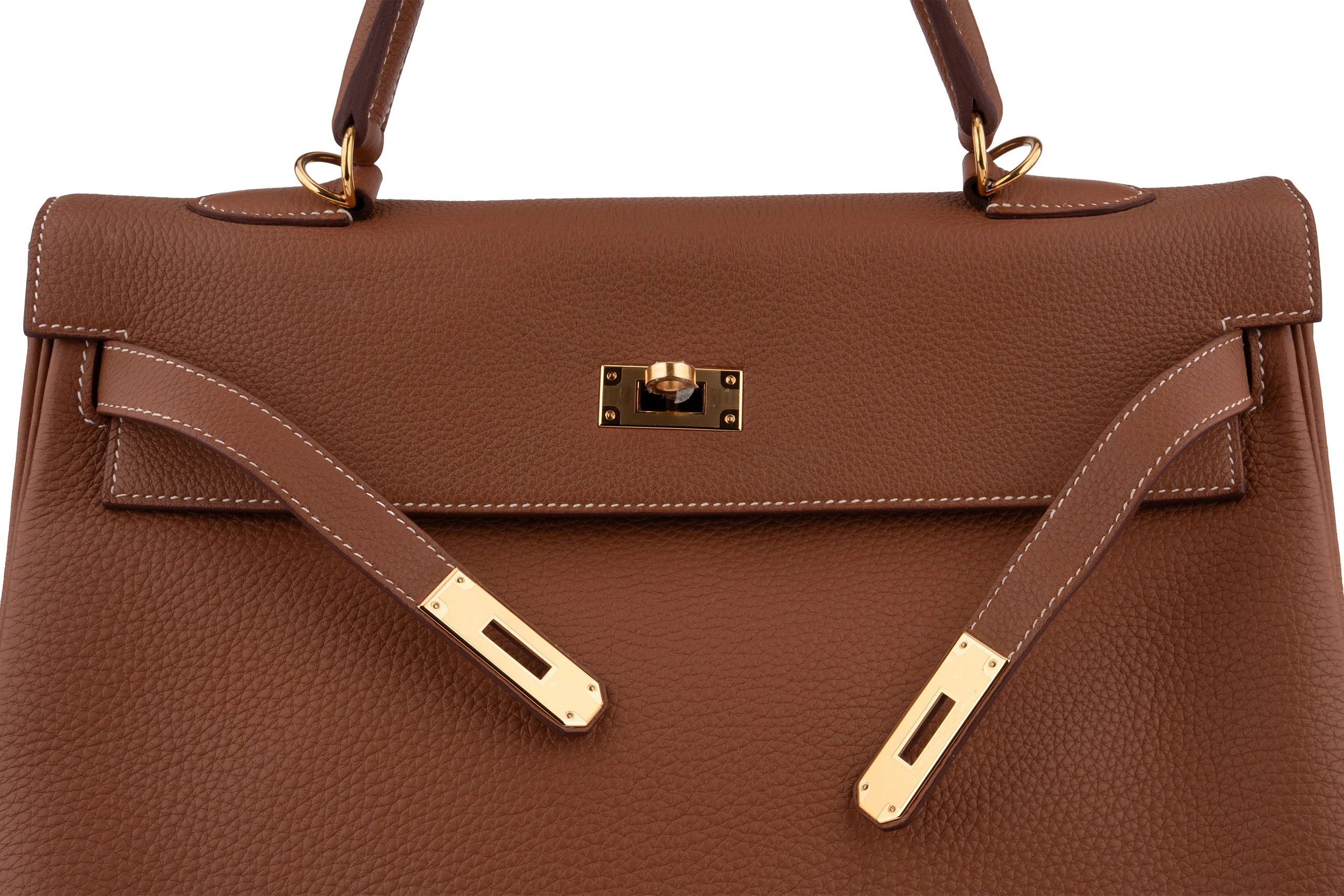 Hermès Kelly 35 	Retourne	Togo  	Gold 	GHW - Image 8