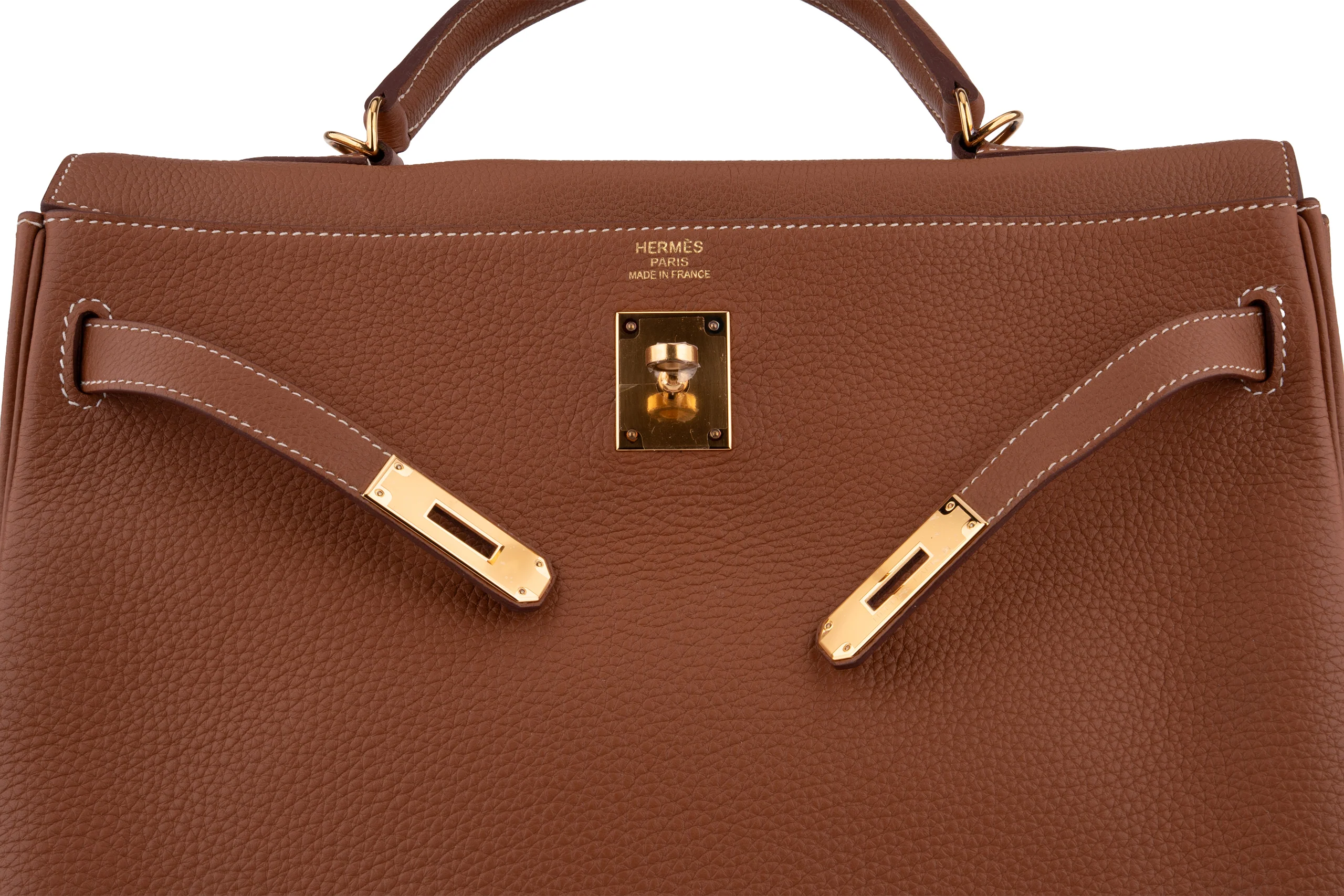 Hermès Kelly 35 	Retourne	Togo  	Gold 	GHW - Image 9