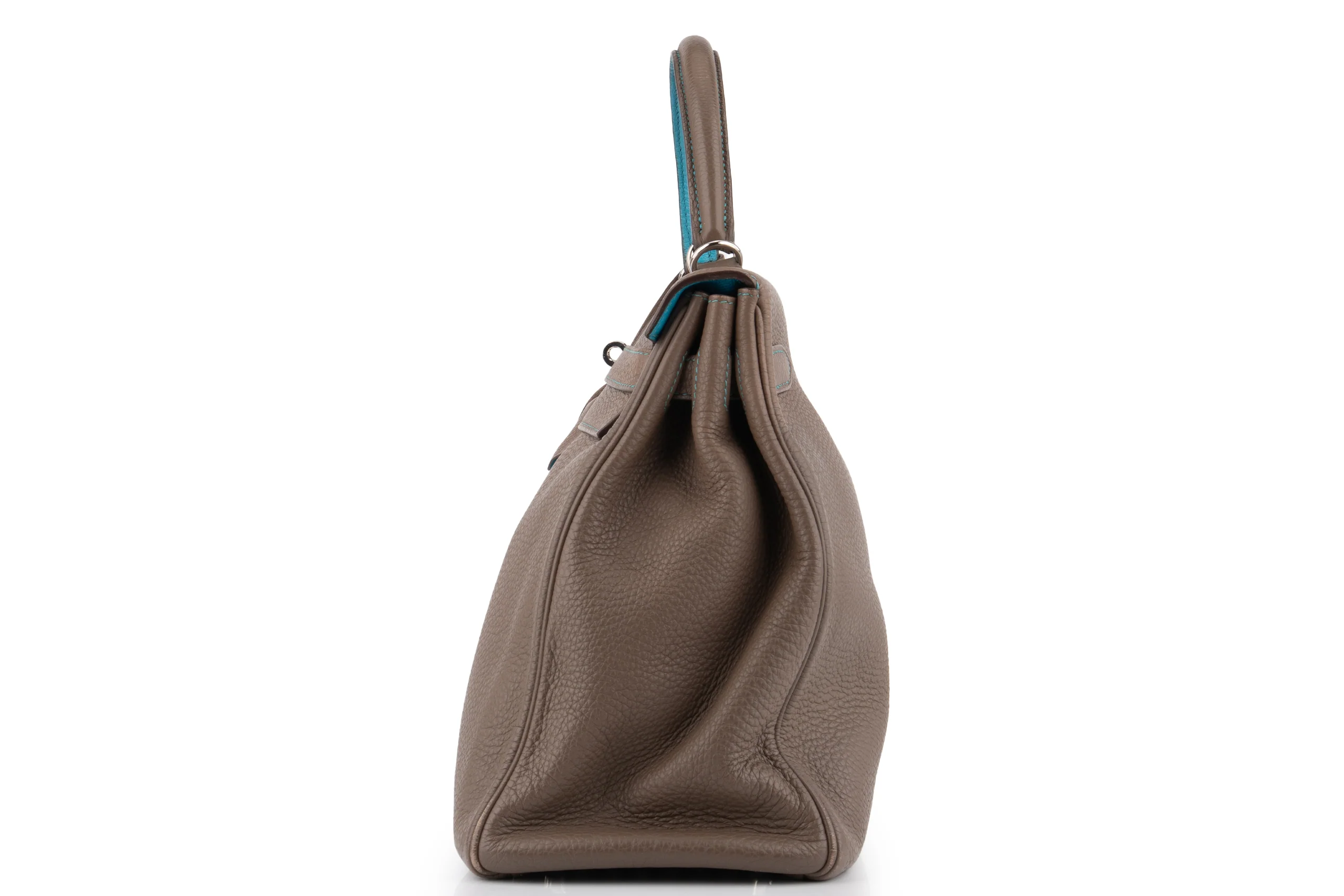 Hermès Kelly 35		 Togo 	Etoupe Verso Bleu Izmir 	PHW - Image 3