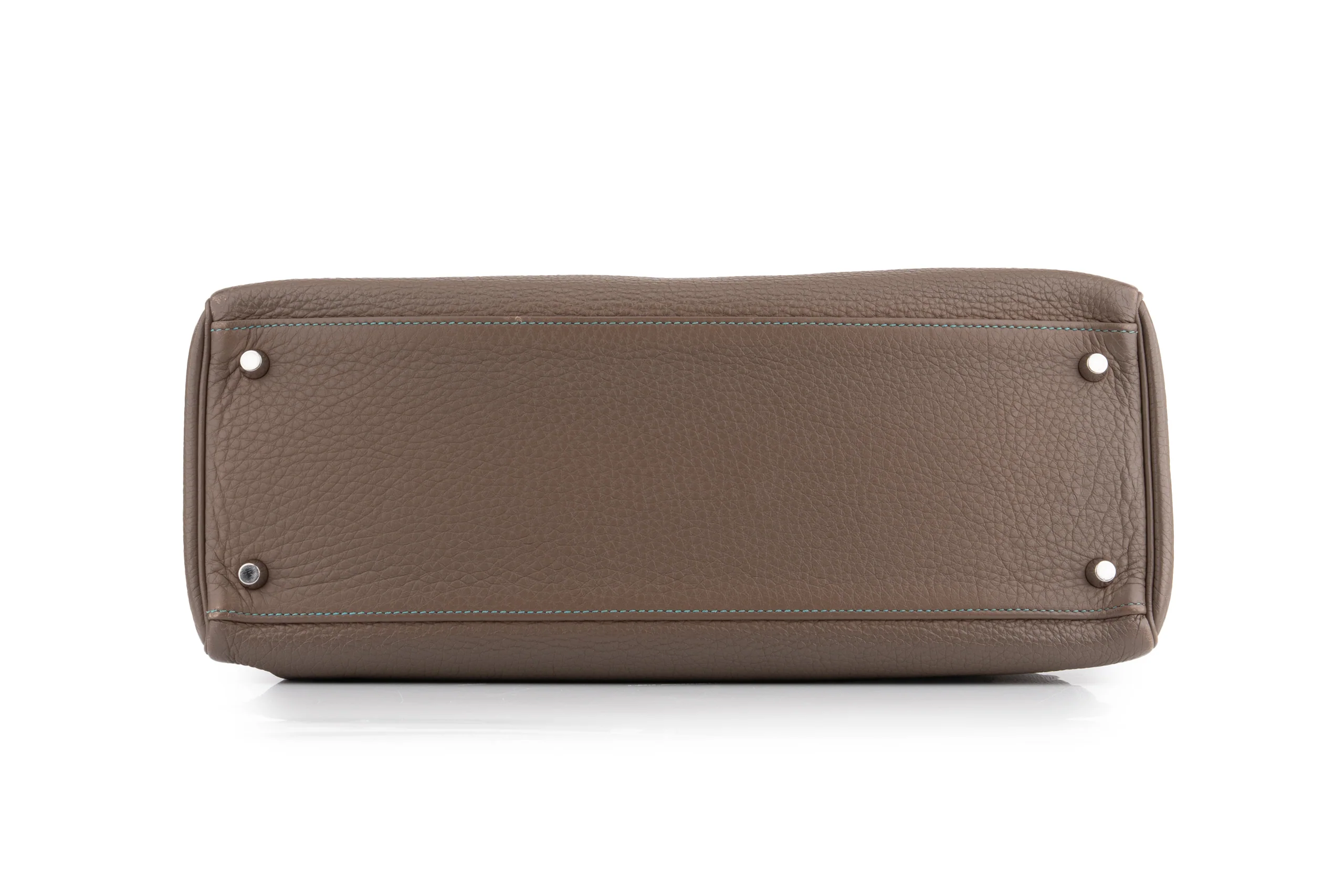 Hermès Kelly 35		 Togo 	Etoupe Verso Bleu Izmir 	PHW - Image 6