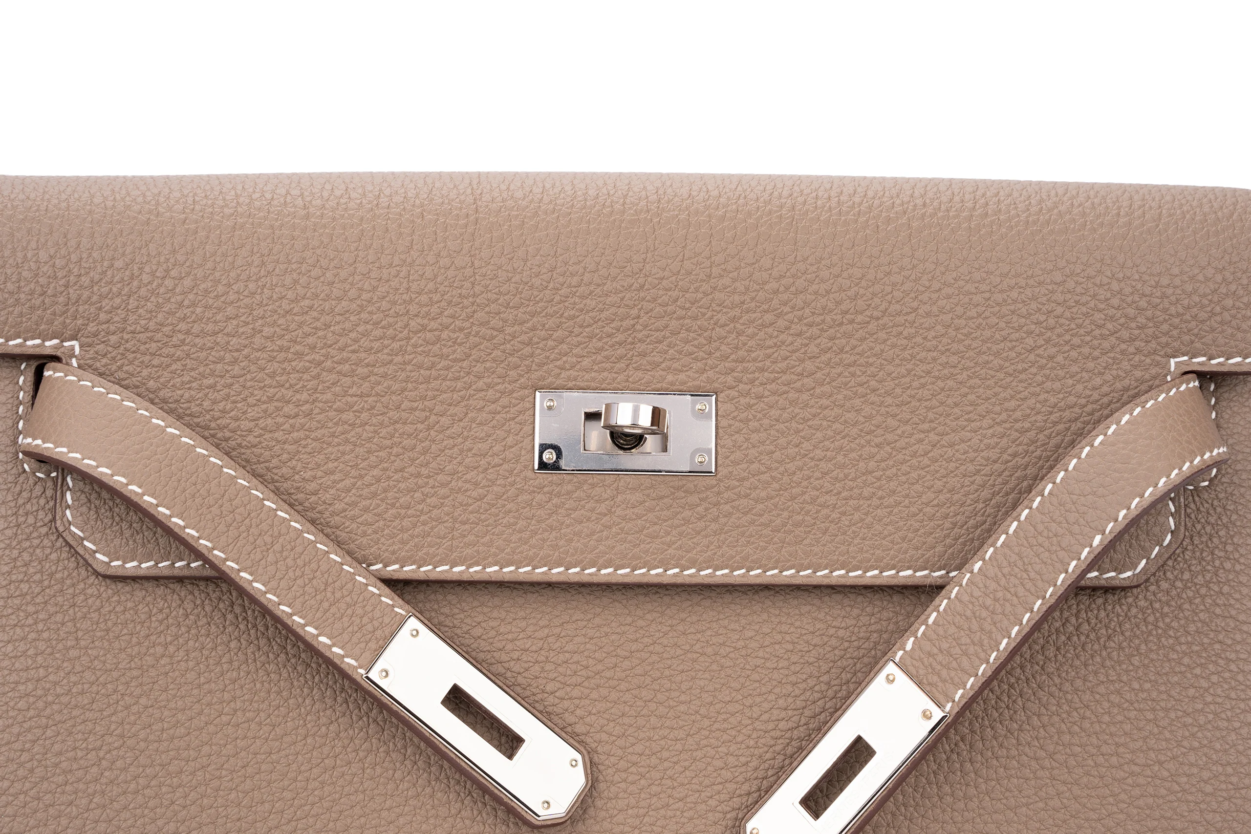 Hermès Kelly Depeches 25 Etoupe PHW - Image 9