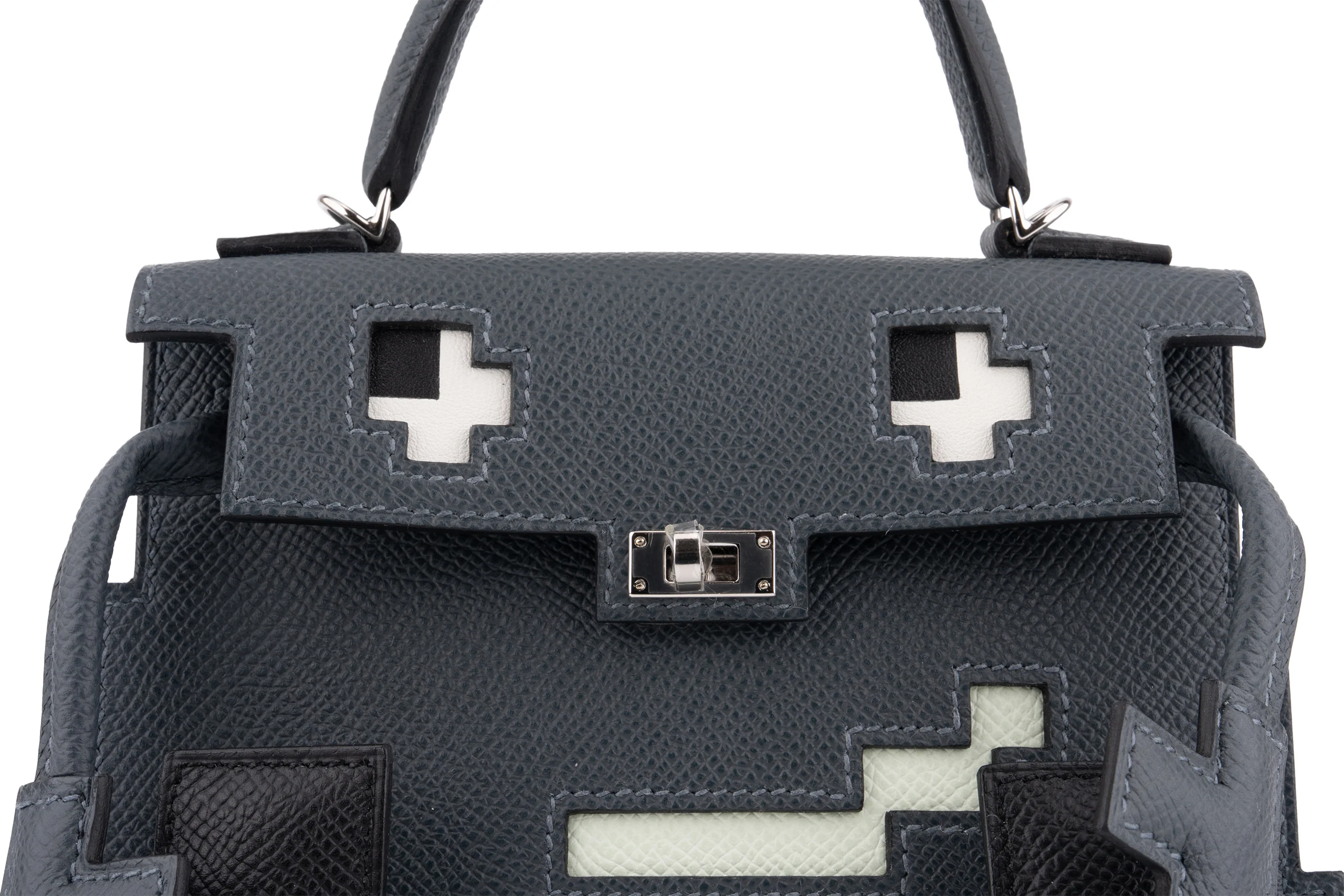 Hermès Kelly Doll		Epsom	Gris Misty / Vert Fizz 	PHW - Image 7
