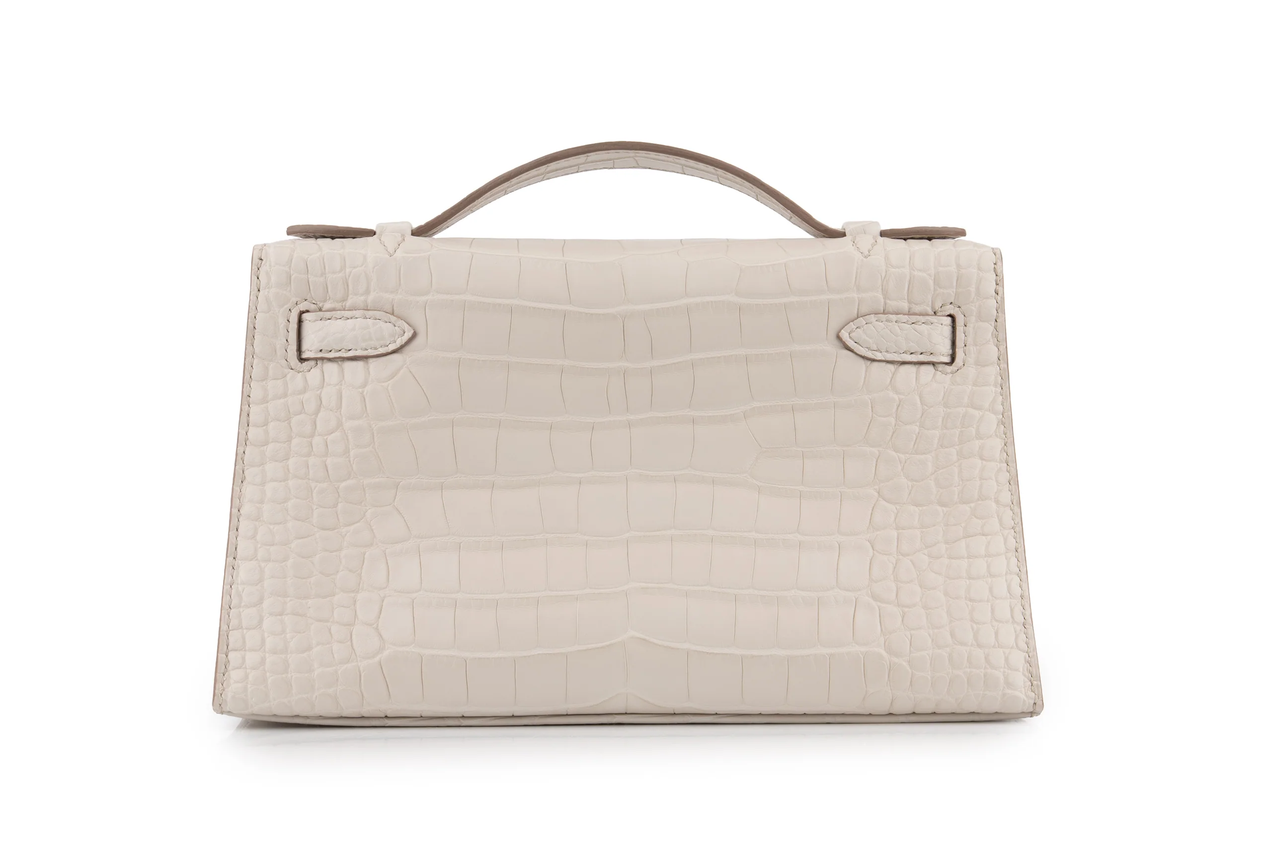 Hermès Kelly Pochette Matte Alligator Mississippian Beton GHW - Image 4