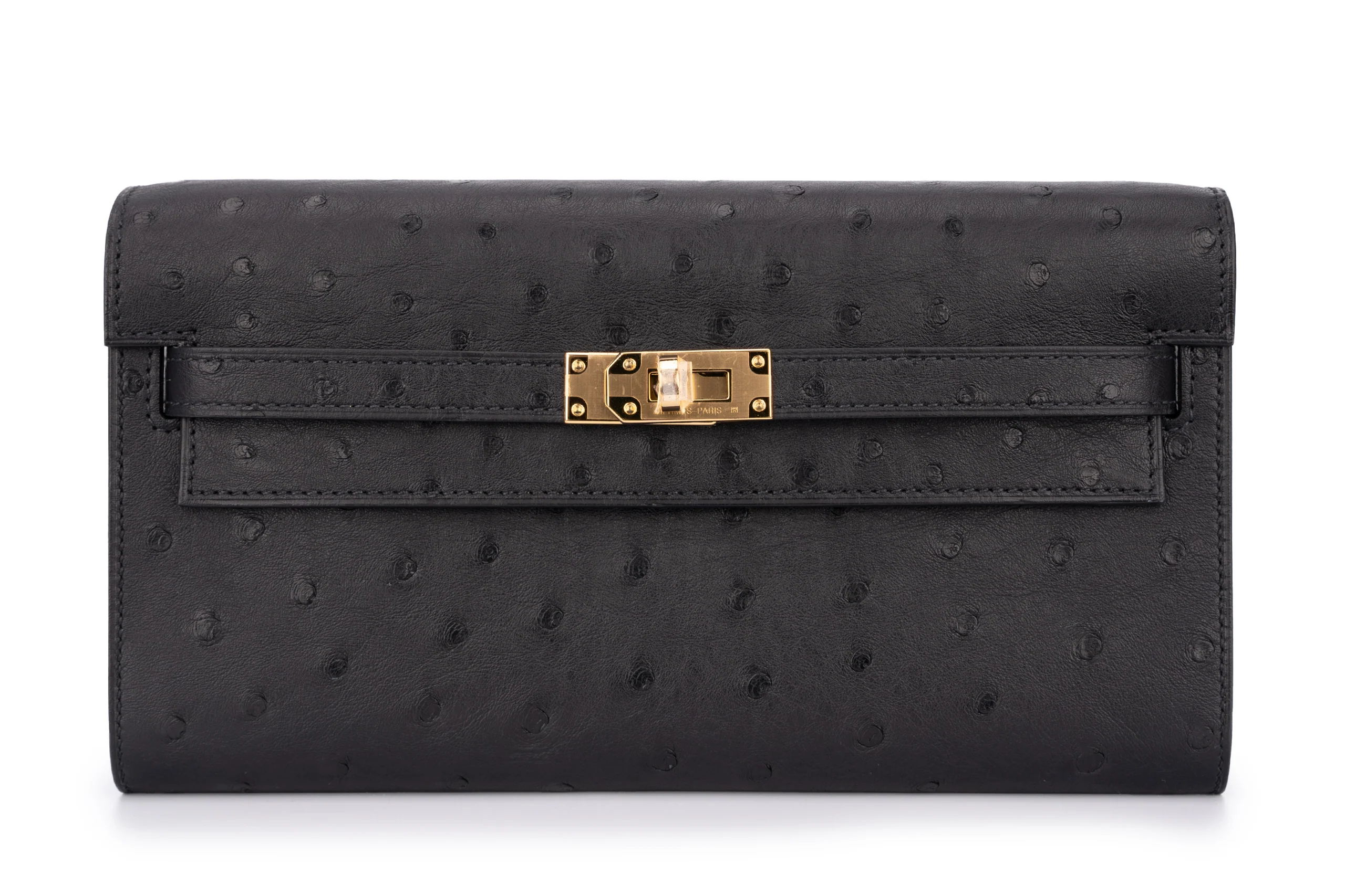 Hermès Kelly To Go Exotic Ostrich Black GHW
