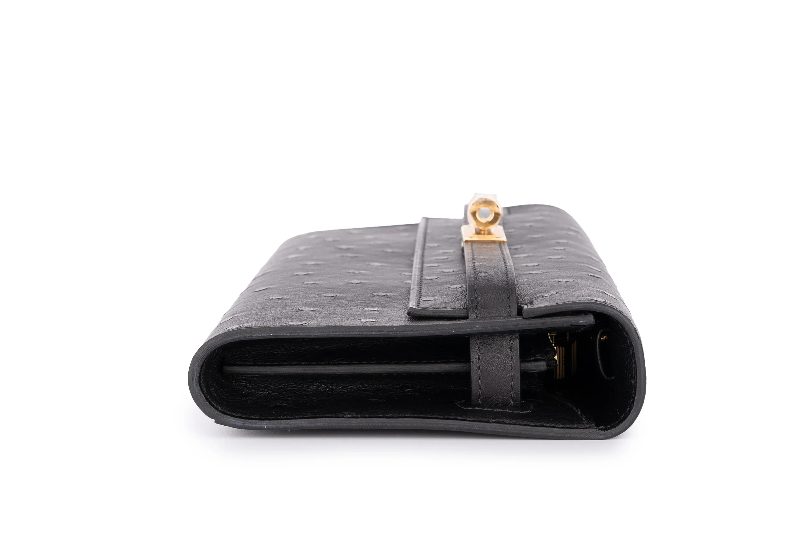 Hermès Kelly To Go Exotic Ostrich Black GHW - Image 3