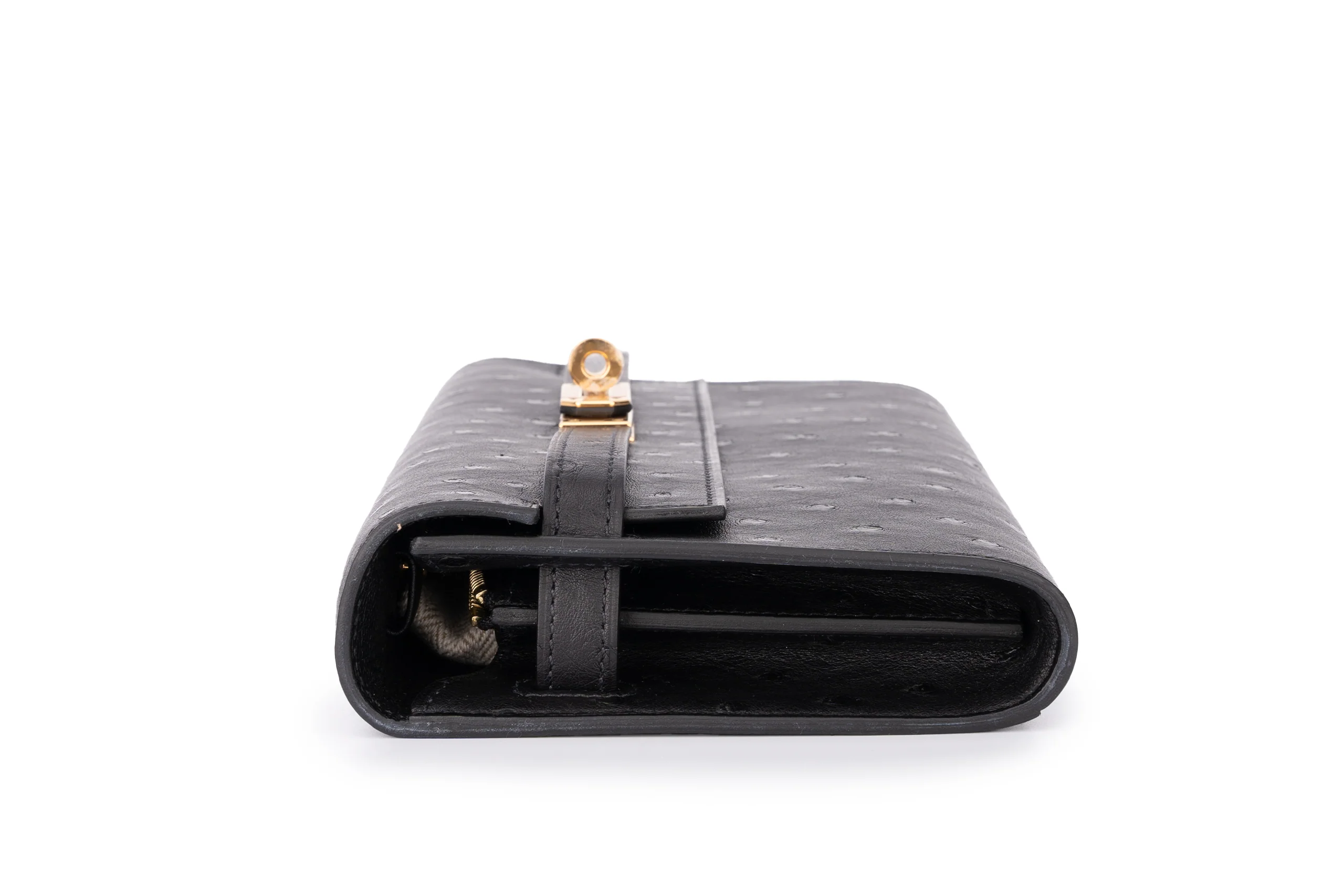 Hermès Kelly To Go Exotic Ostrich Black GHW - Image 5