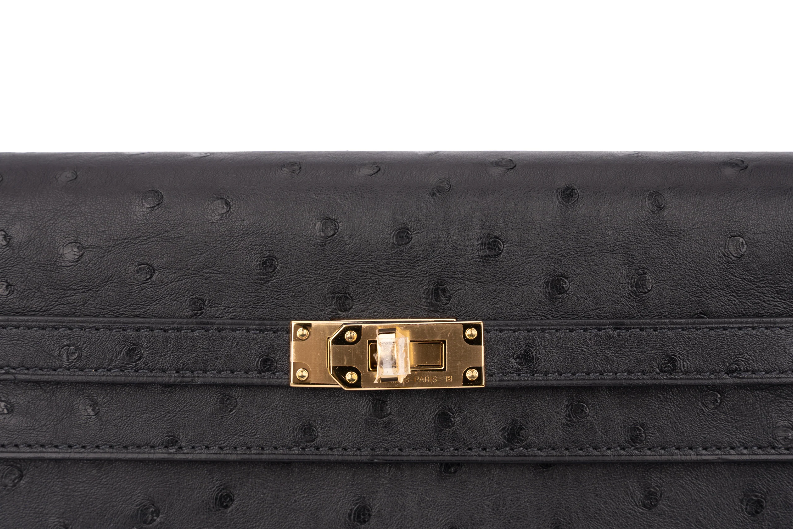 Hermès Kelly To Go Exotic Ostrich Black GHW - Image 6