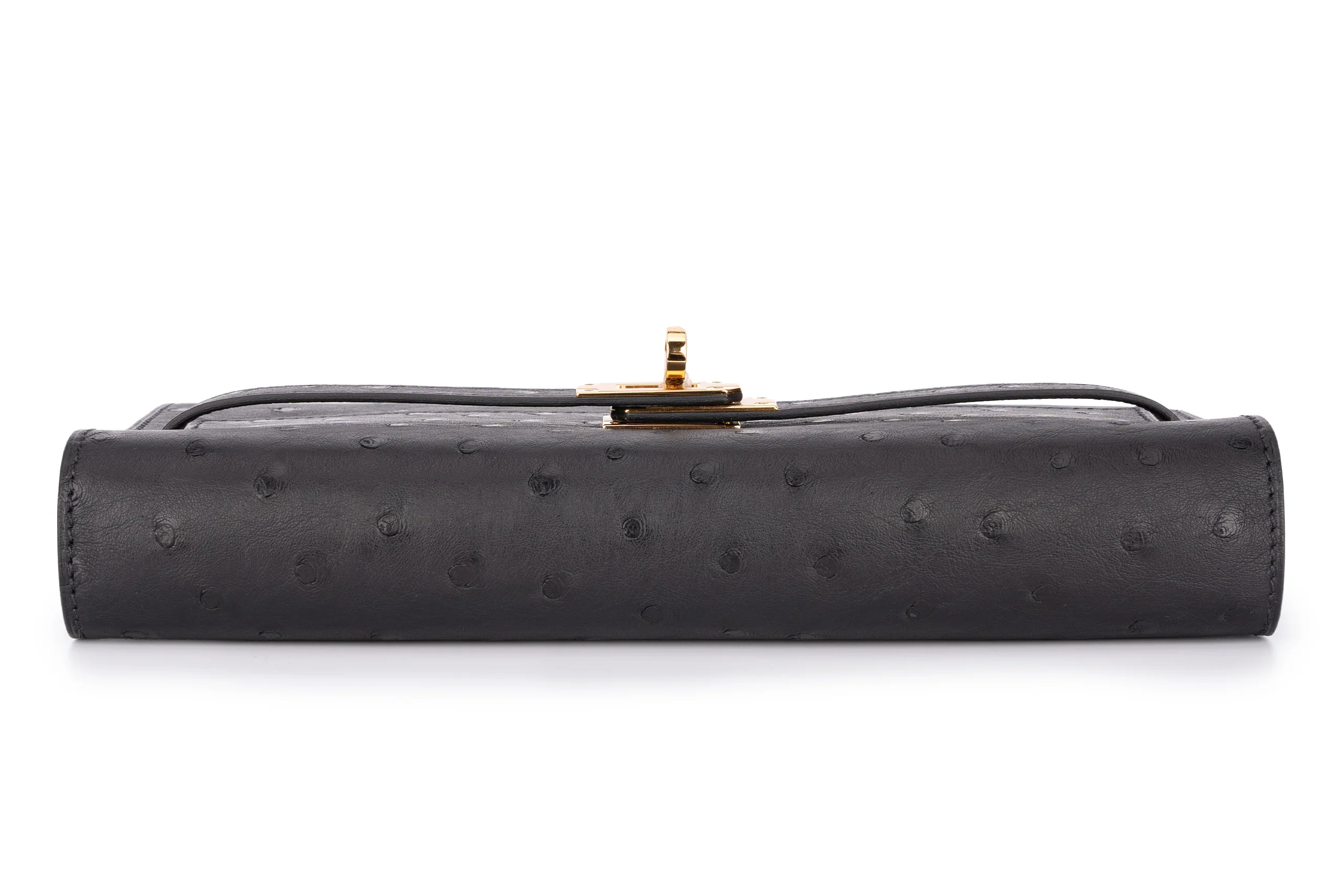Hermès Kelly To Go Exotic Ostrich Black GHW - Image 8