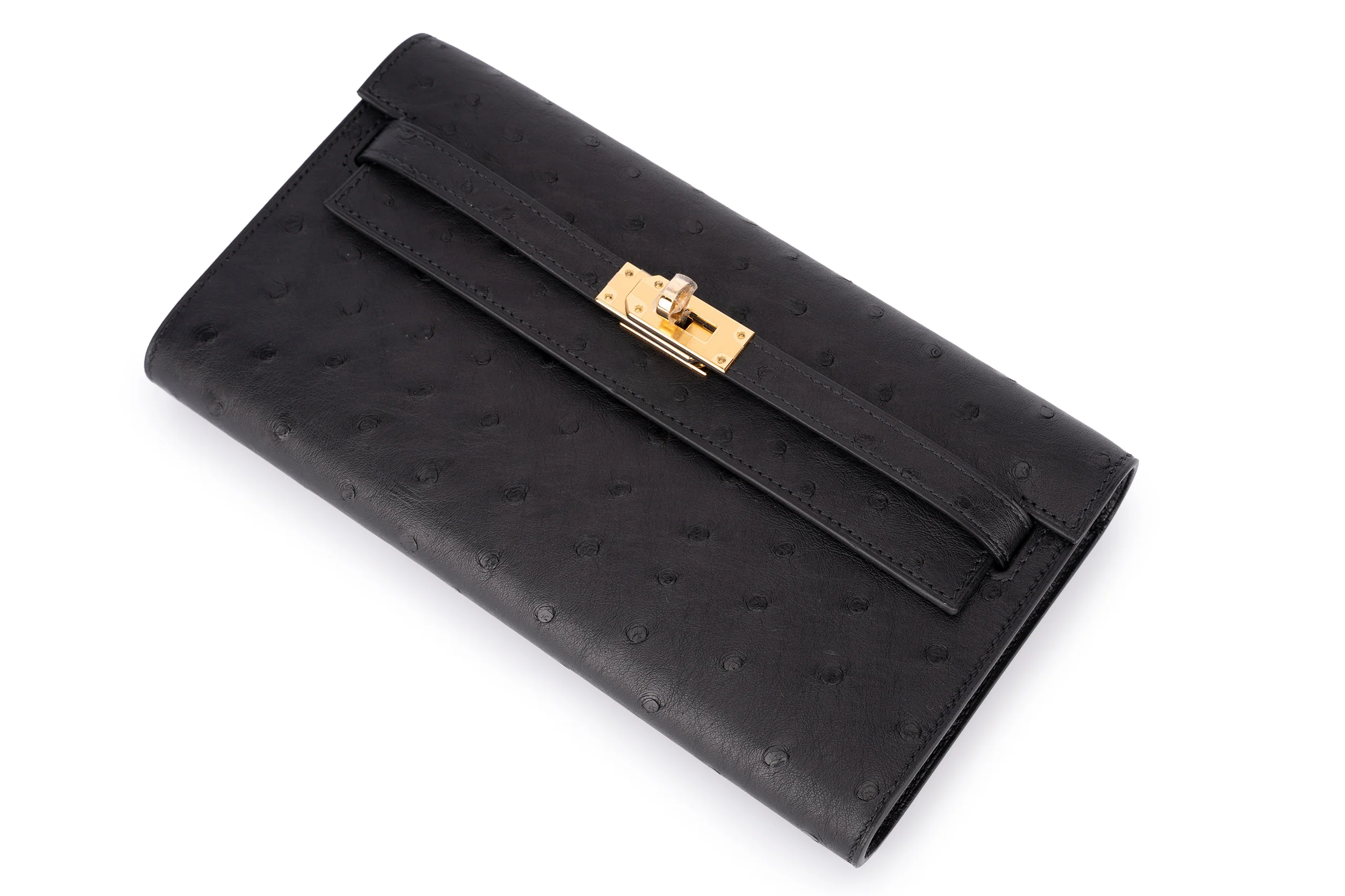 Hermès Kelly To Go Exotic Ostrich Black GHW - Image 9