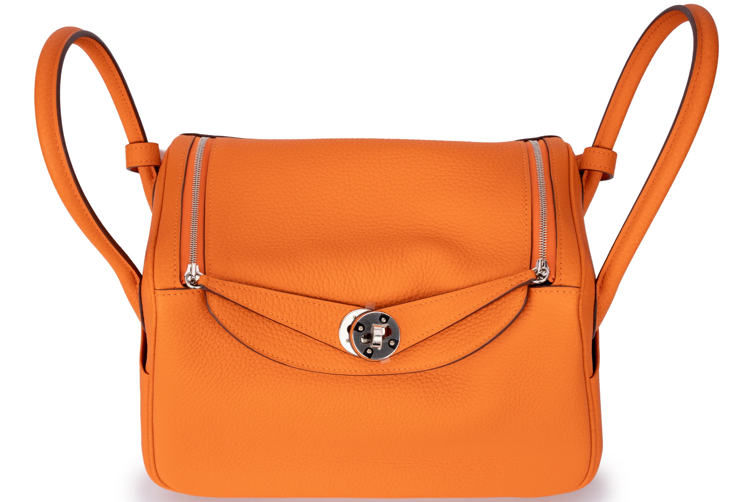 Hermès Lindy 26 Clemence Leather Orange PHW - Image 9