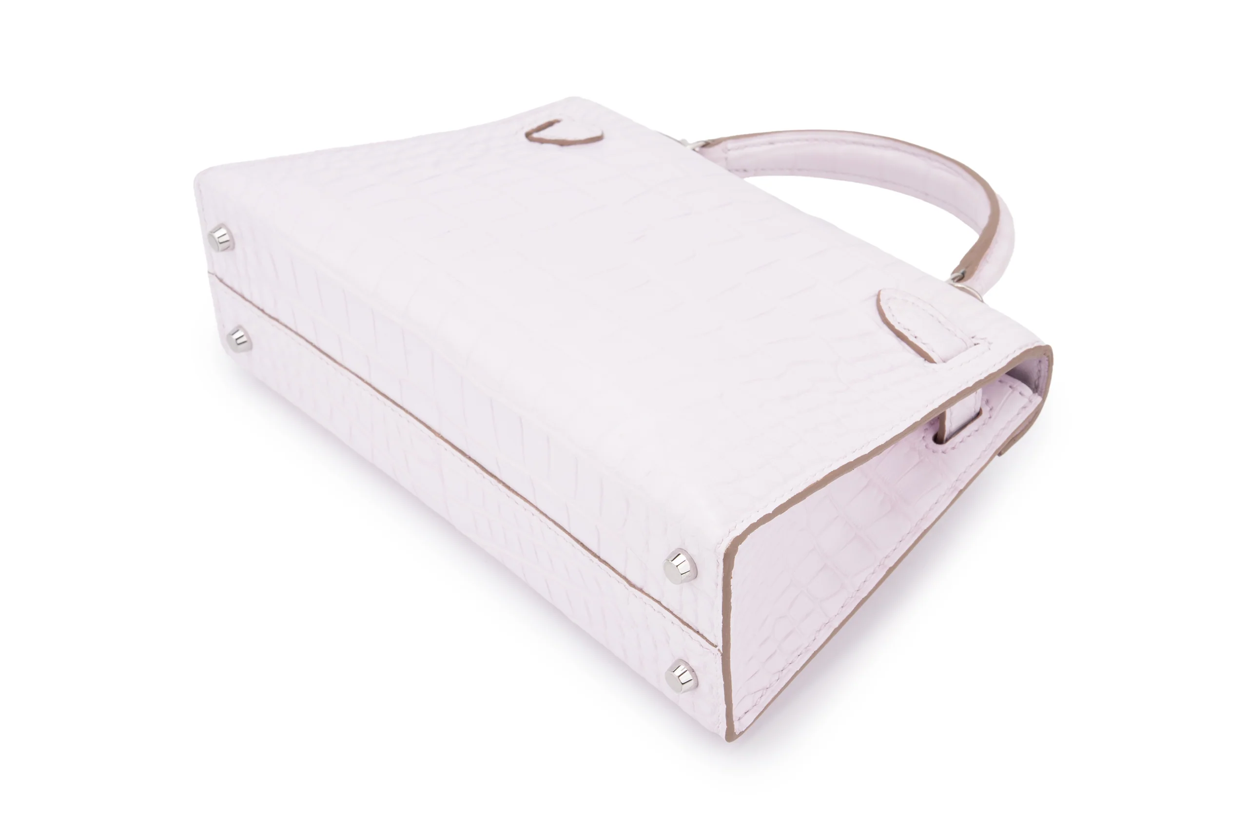 Hermès Mini Kelly		Alligator 	Mississippiensis Boreal Satin Mauve Pale	PHW - Image 13