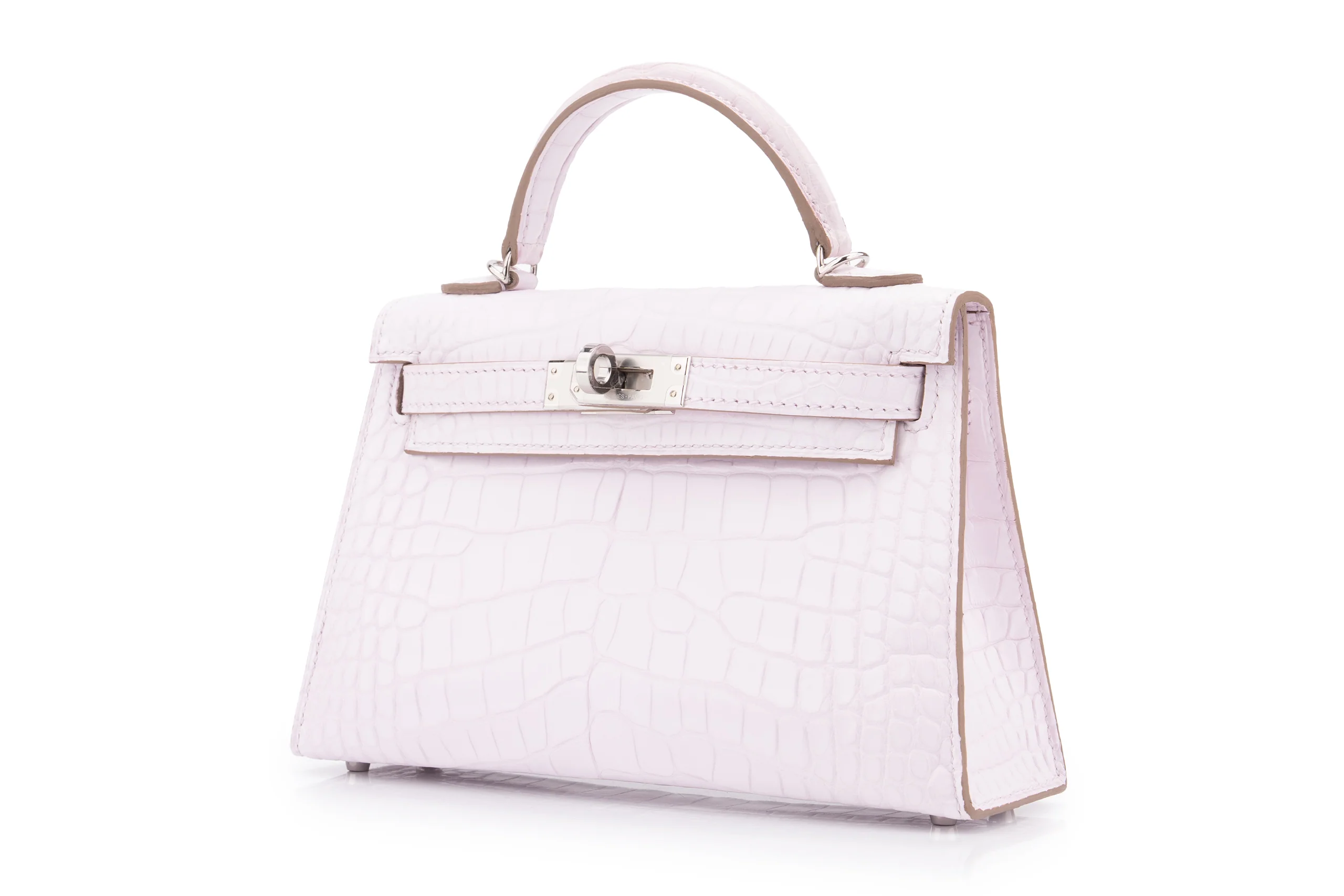 Hermès Mini Kelly		Alligator 	Mississippiensis Boreal Satin Mauve Pale	PHW - Image 2
