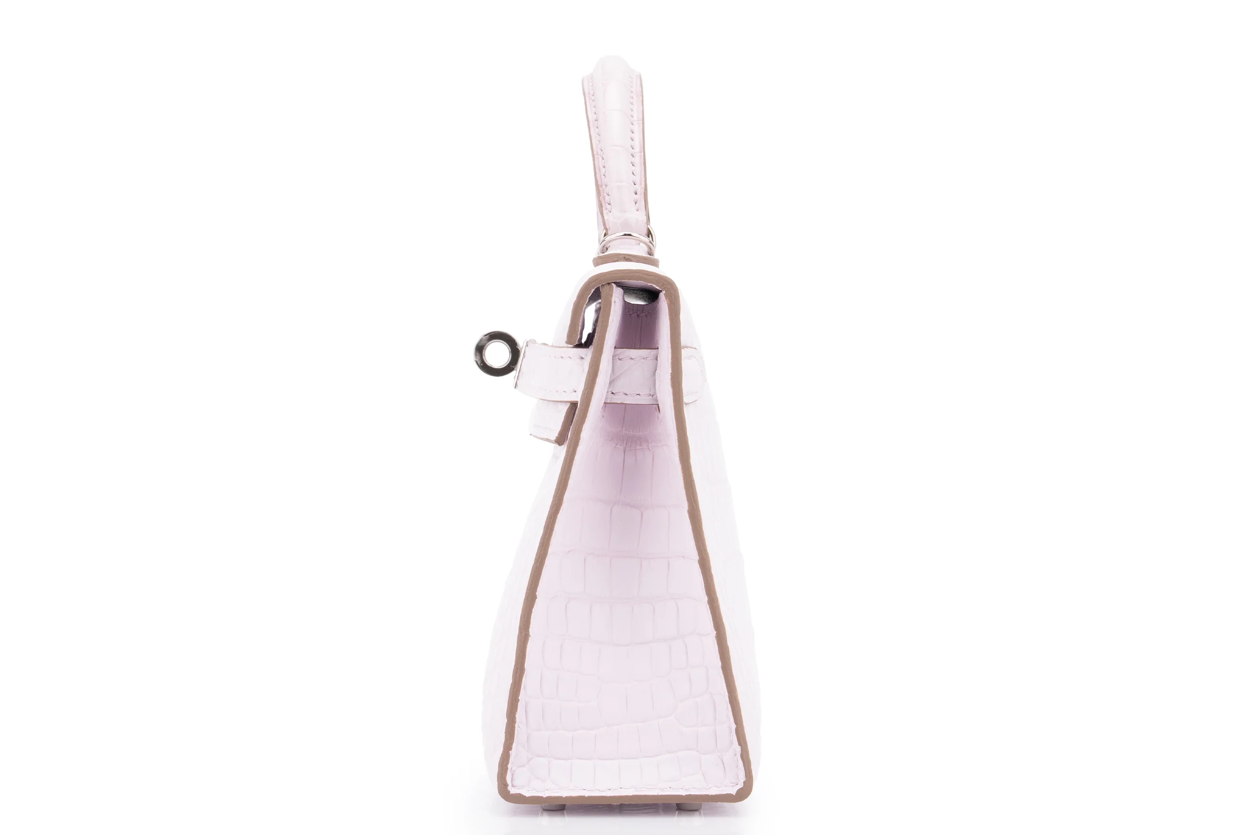Hermès Mini Kelly		Alligator 	Mississippiensis Boreal Satin Mauve Pale	PHW - Image 3