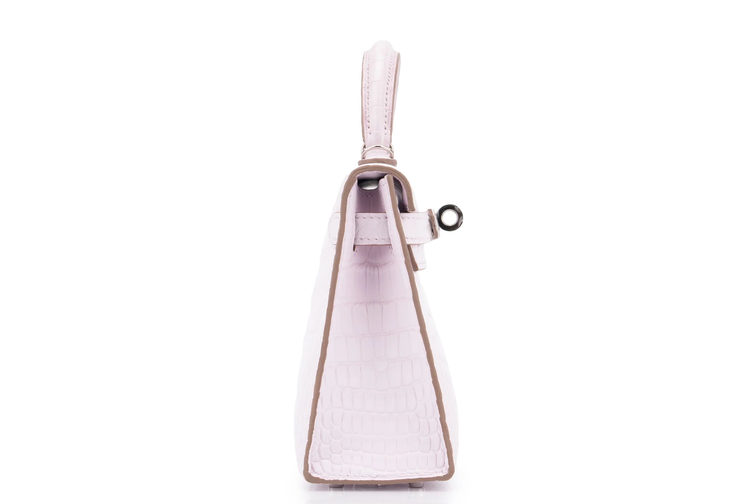 Hermès Mini Kelly		Alligator 	Mississippiensis Boreal Satin Mauve Pale	PHW - Image 4