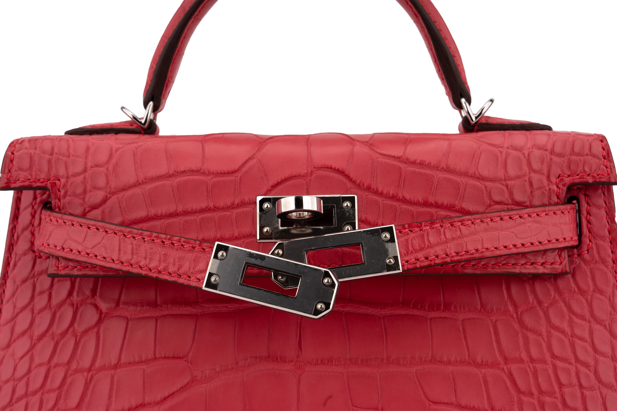 Hermès Mini Kelly		Alligator Mississippiensis	Rose Extreme	PHW - Image 8
