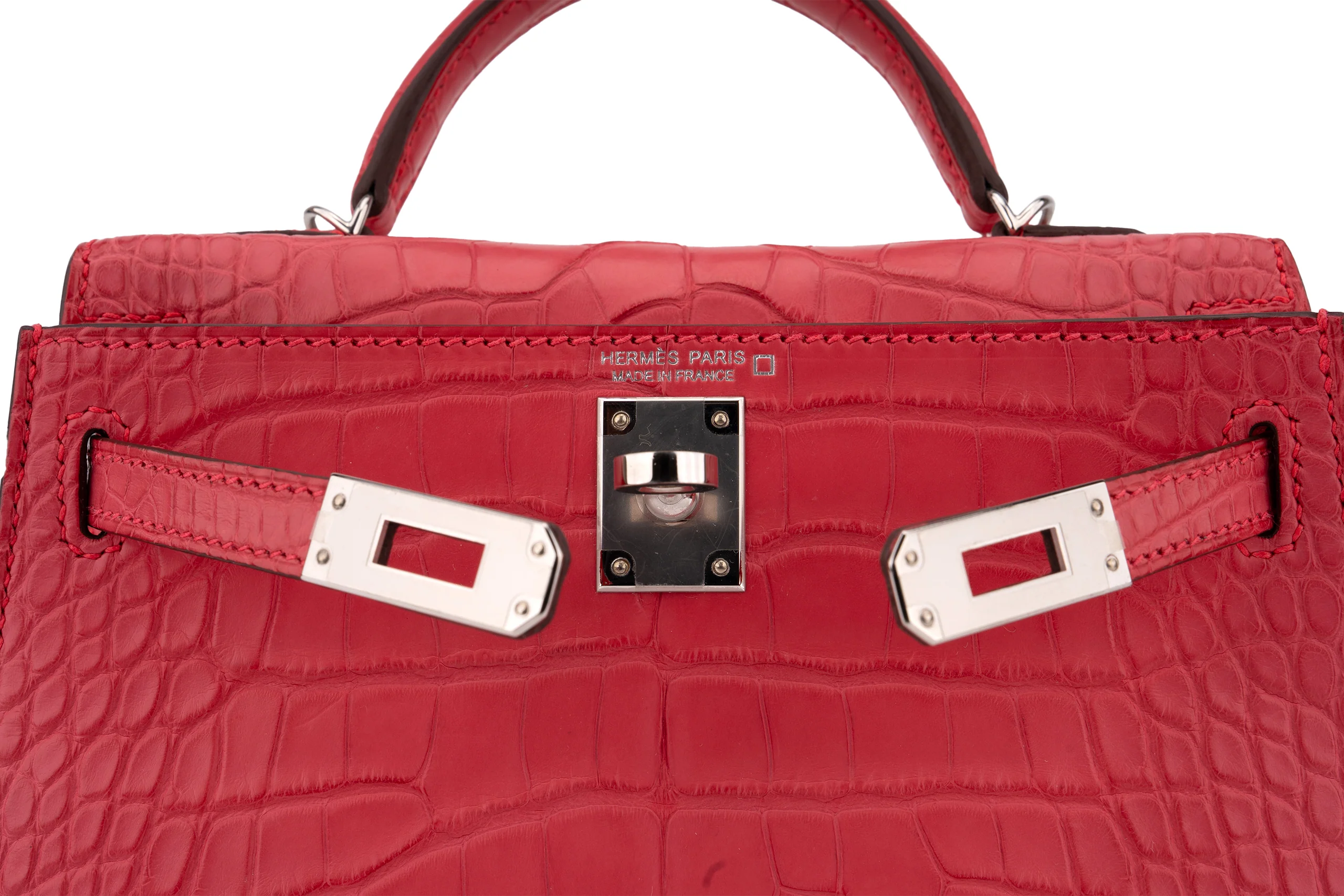 Hermès Mini Kelly		Alligator Mississippiensis	Rose Extreme	PHW - Image 9