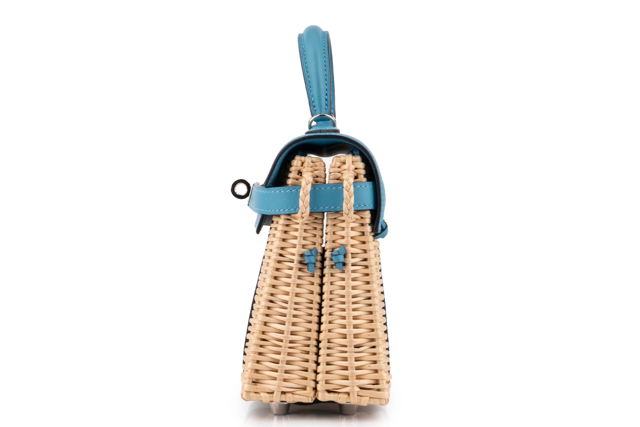 Hermès Mini Kelly Blue Du Nord Picnic 	PHW - Image 3