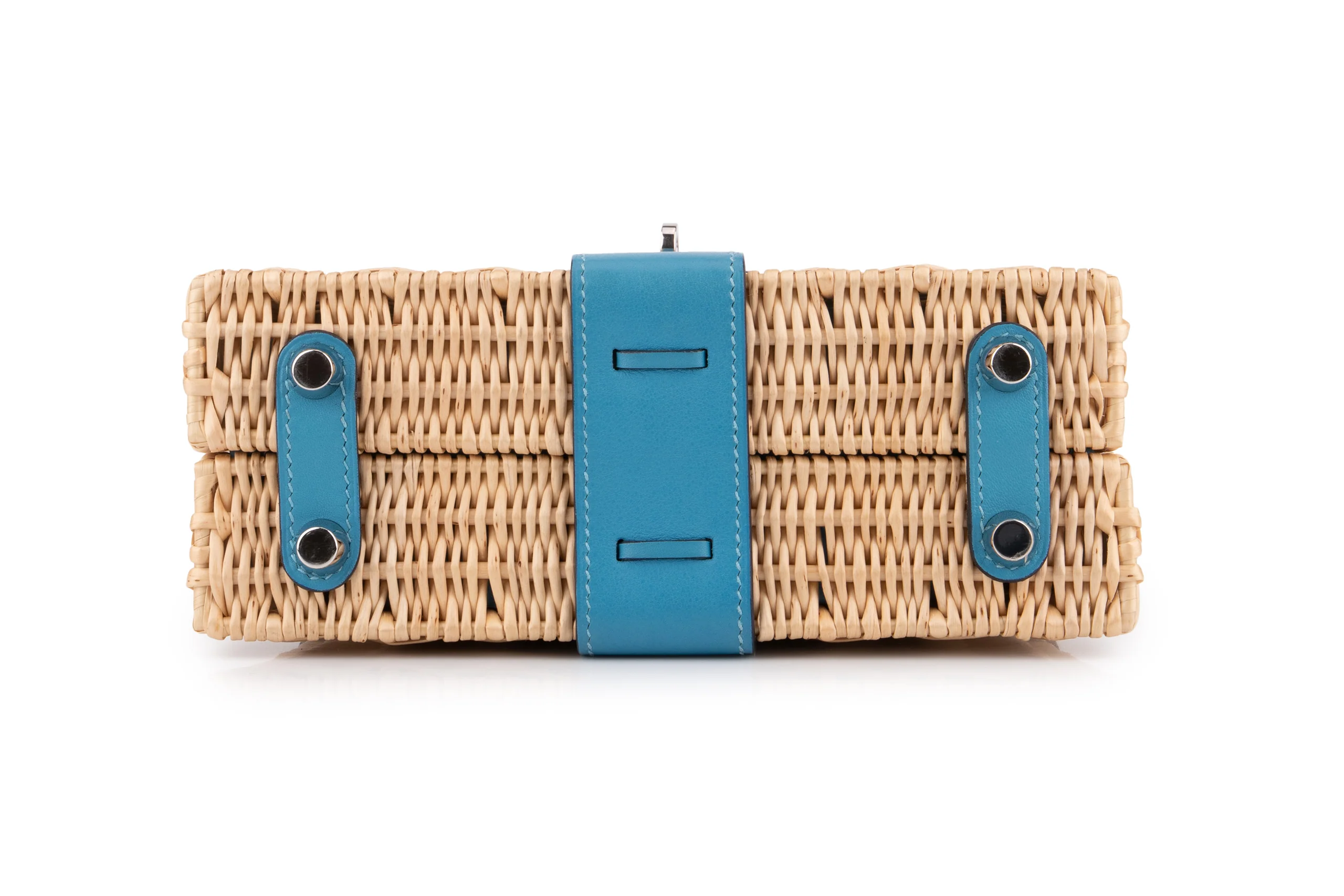 Hermès Mini Kelly Blue Du Nord Picnic 	PHW - Image 6