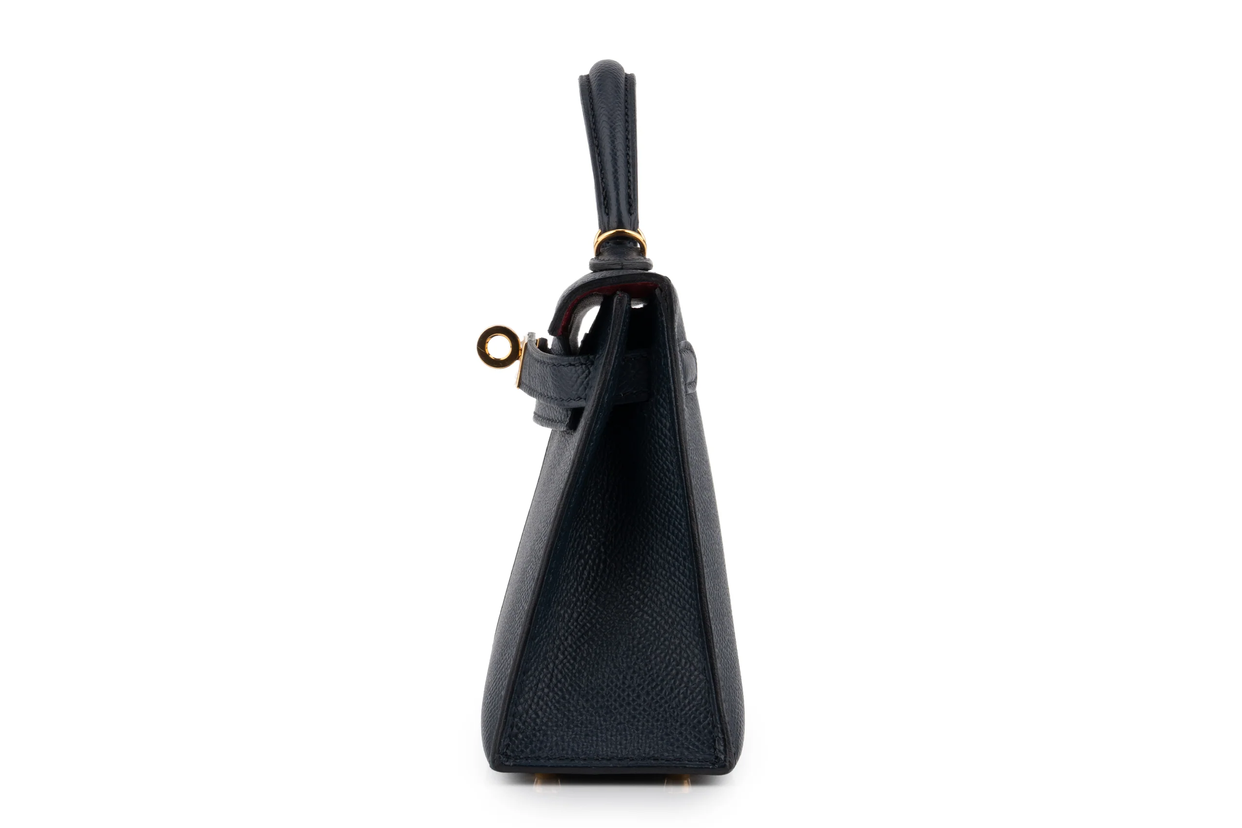 Hermès Mini Kelly Casaque Bleu Indigo / Noir Verso Rouge GHW - Image 3