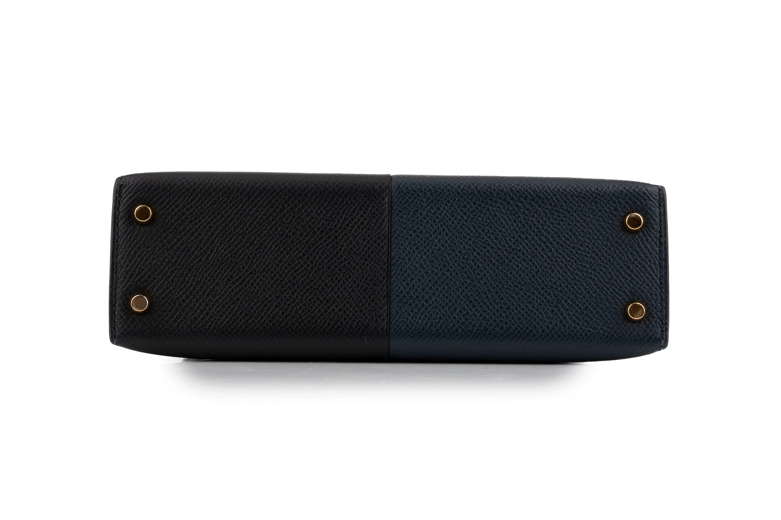 Hermès Mini Kelly Casaque Bleu Indigo / Noir Verso Rouge GHW - Image 6