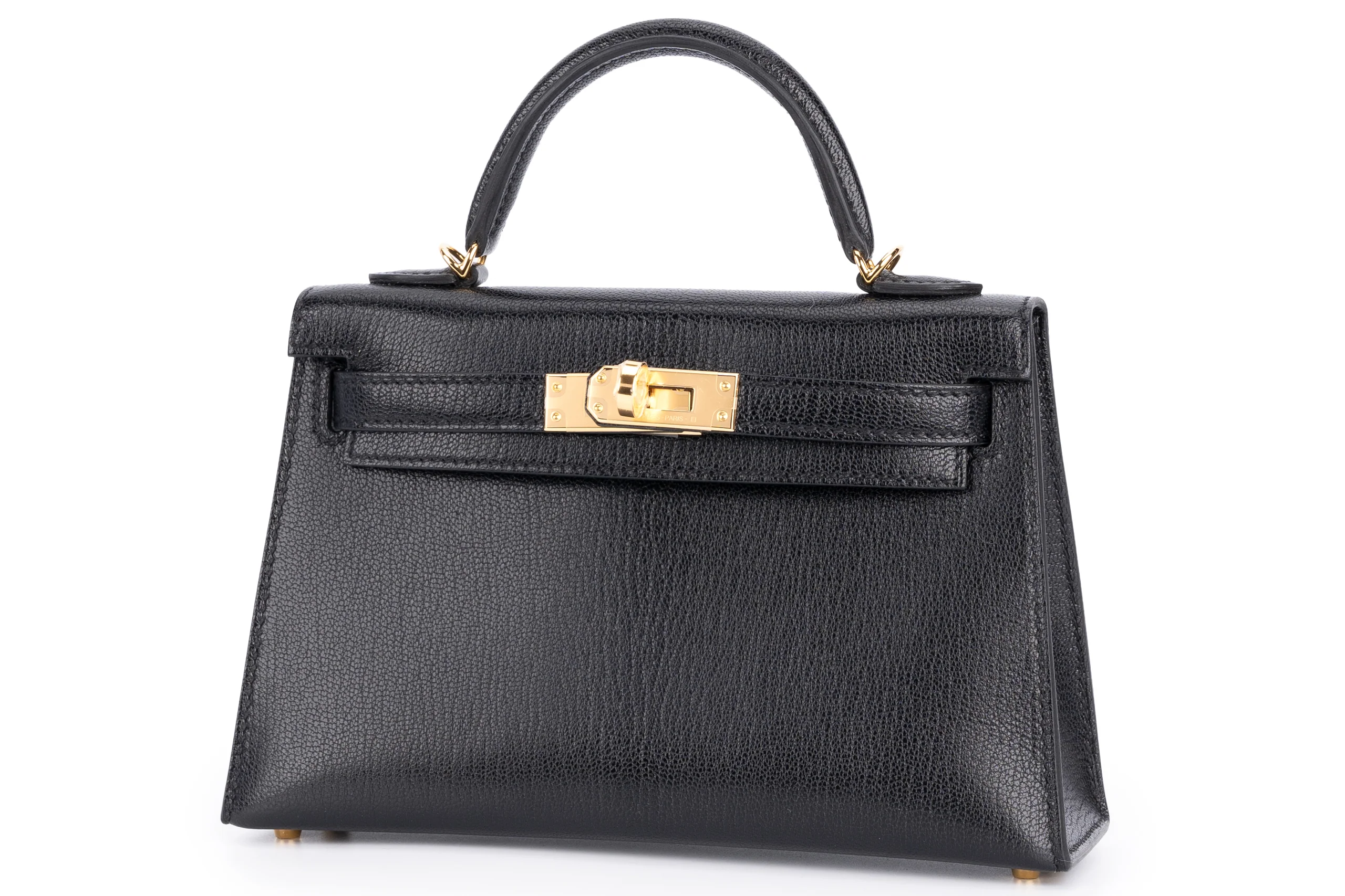 Hermès Mini Kelly		Chamkila	Goat Skin	Noir 	GHW - Image 2