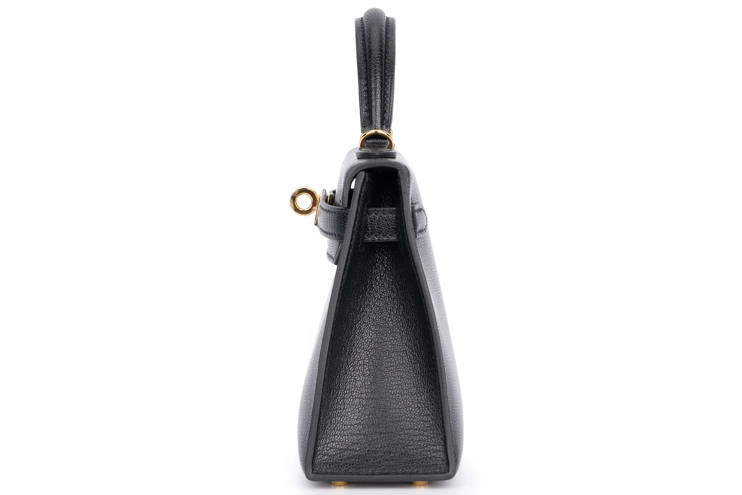 Hermès Mini Kelly		Chamkila	Goat Skin	Noir 	GHW - Image 3