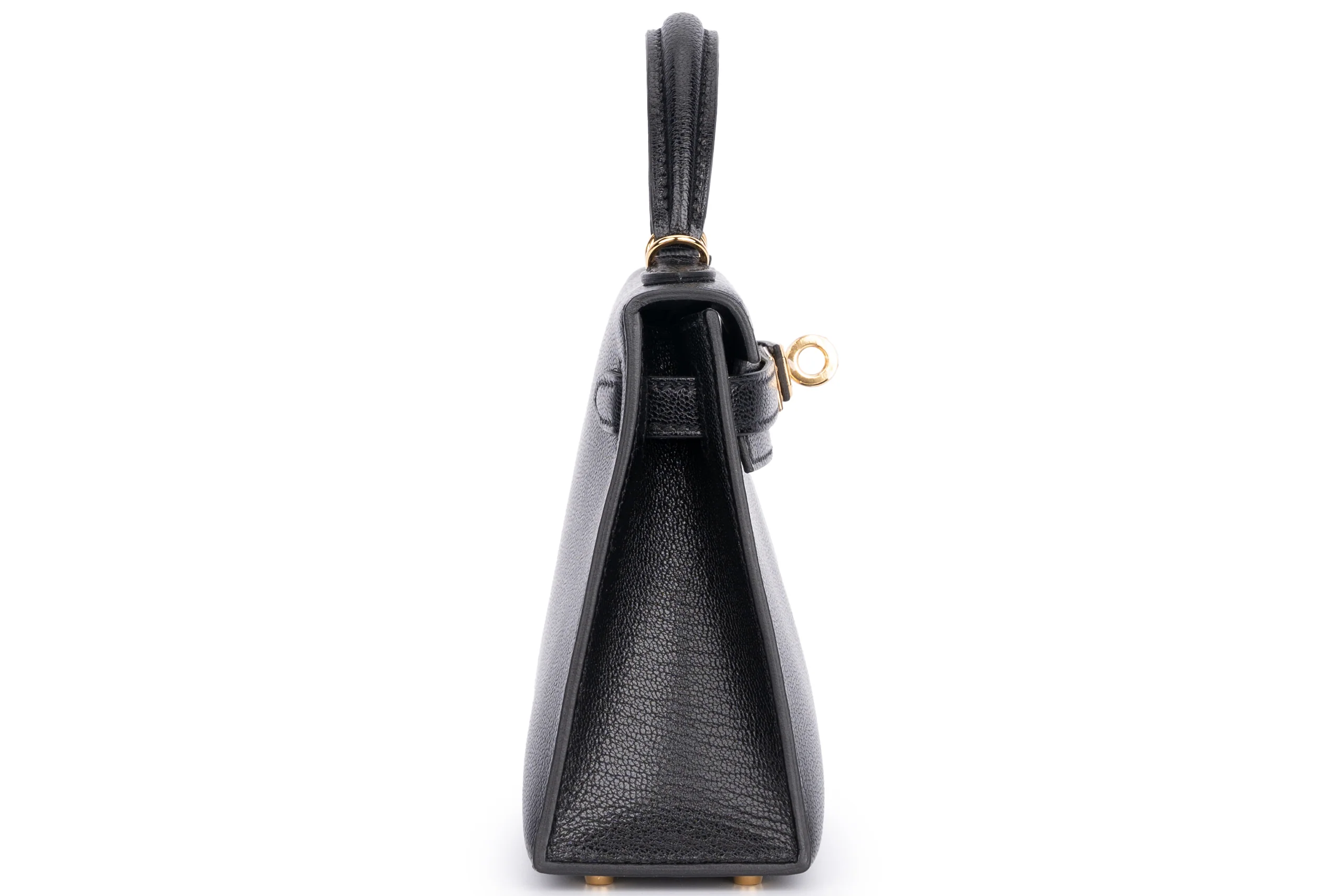 Hermès Mini Kelly		Chamkila	Goat Skin	Noir 	GHW - Image 5