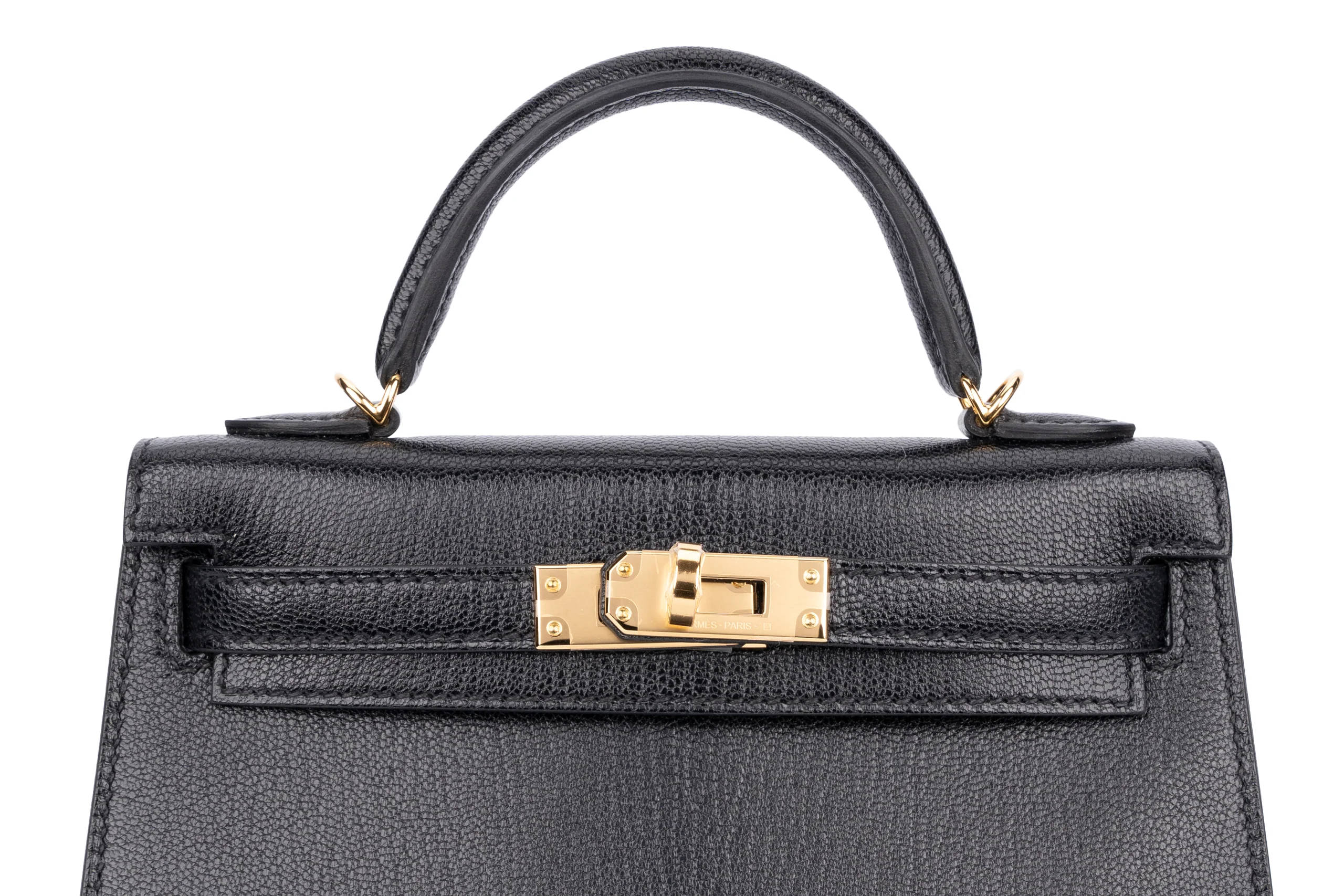 Hermès Mini Kelly		Chamkila	Goat Skin	Noir 	GHW - Image 7