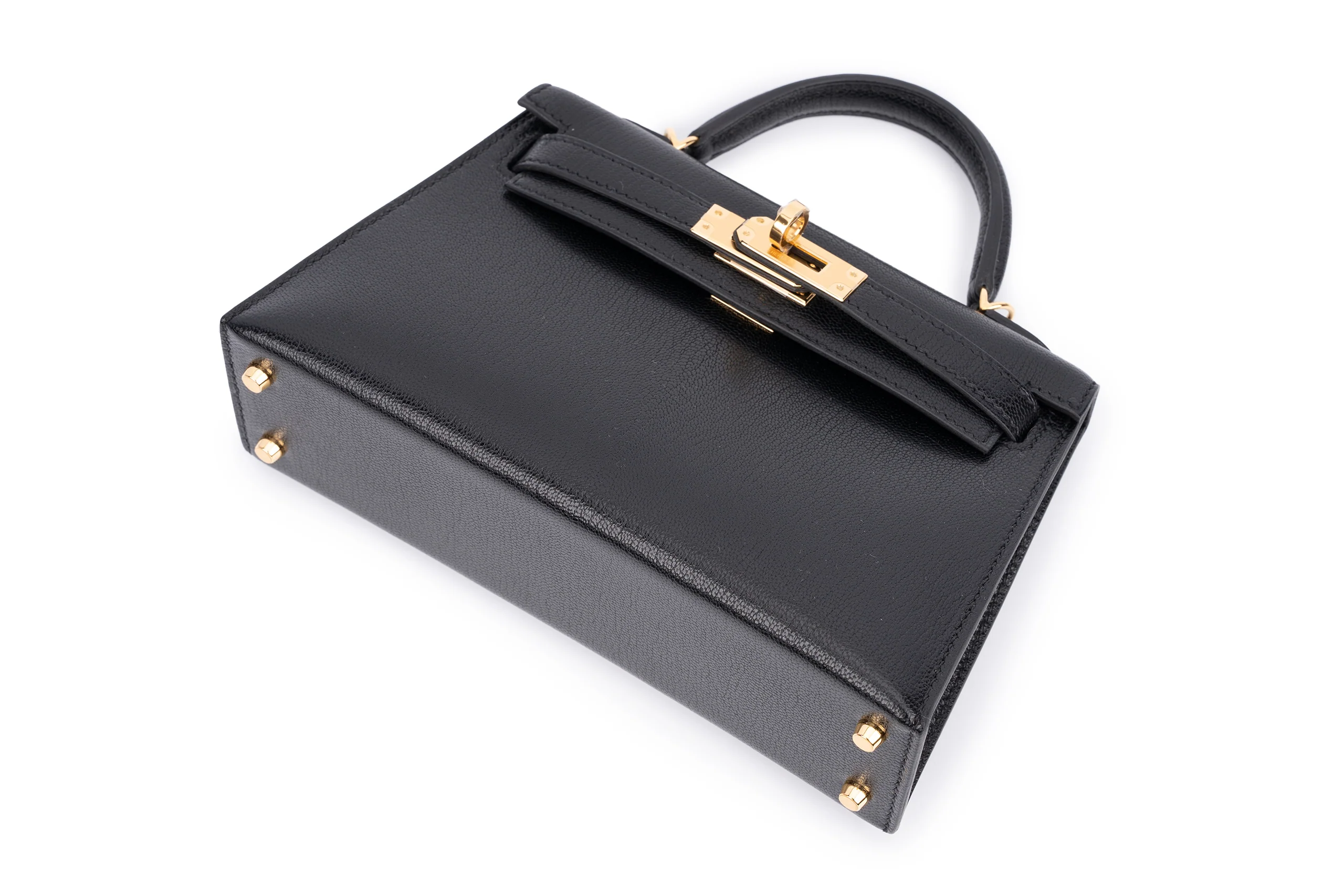 Hermès Mini Kelly		Chamkila	Goat Skin	Noir 	GHW - Image 8