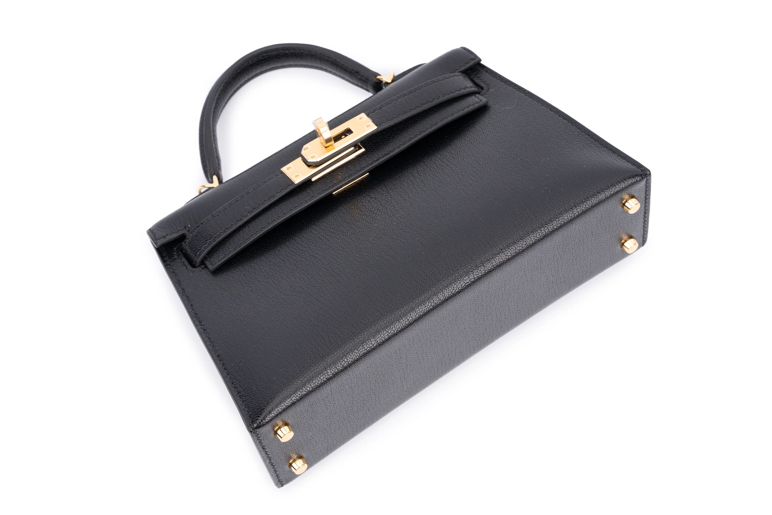 Hermès Mini Kelly		Chamkila	Goat Skin	Noir 	GHW - Image 9