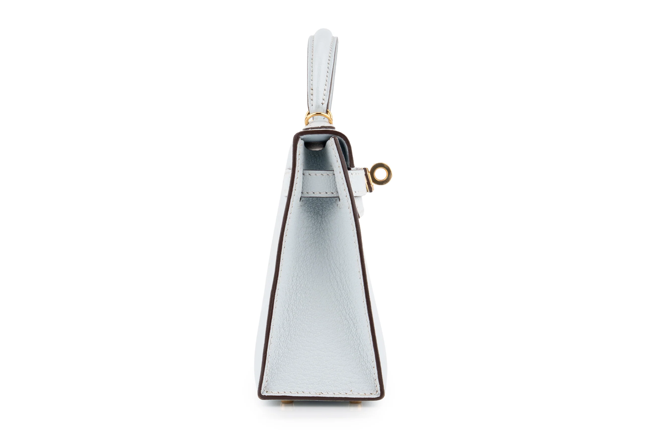 Hermès Mini Kelly Chevre Bleu Brume GHW - Image 10