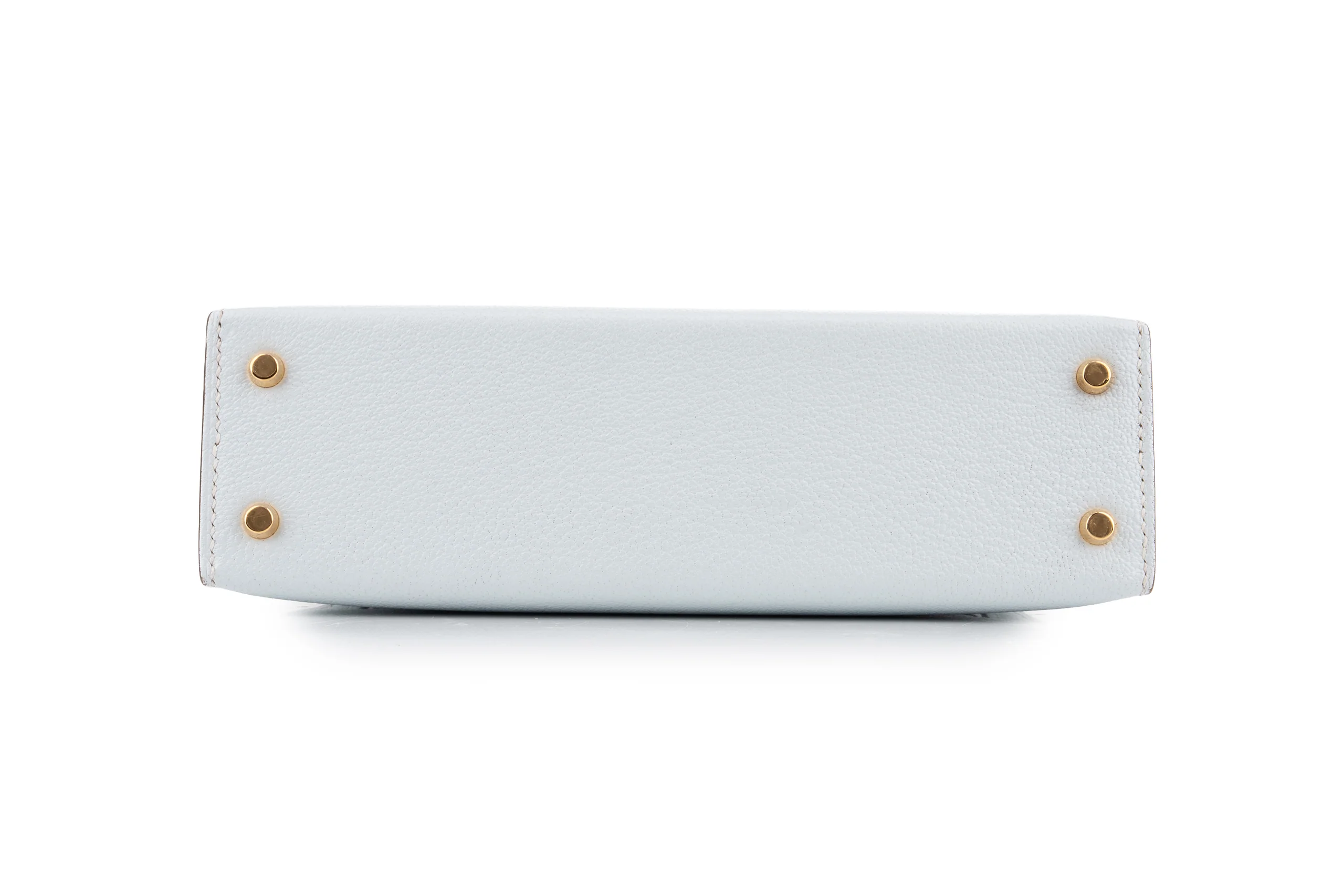 Hermès Mini Kelly Chevre Bleu Brume GHW - Image 11
