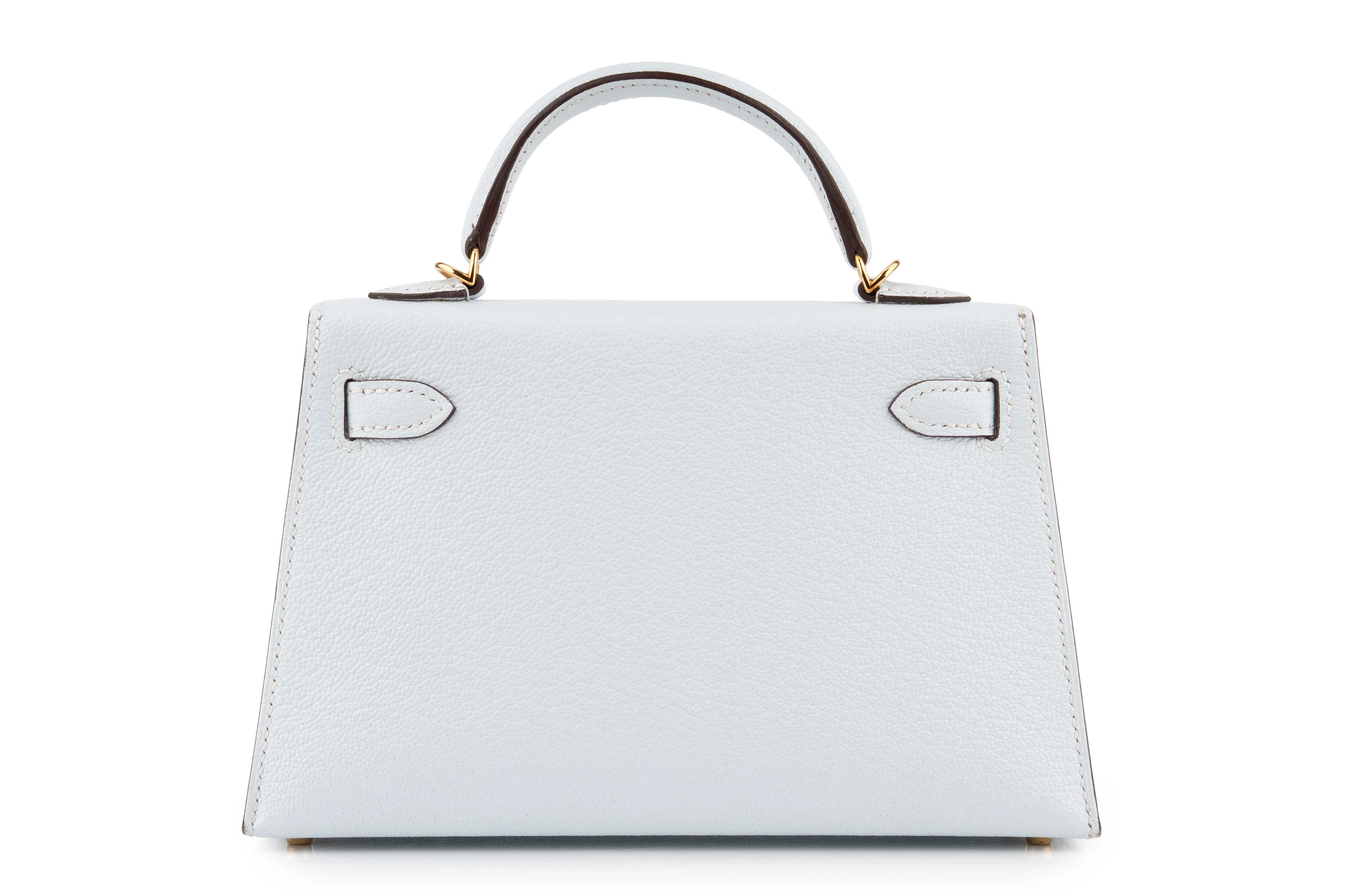 Hermès Mini Kelly Chevre Bleu Brume GHW - Image 2