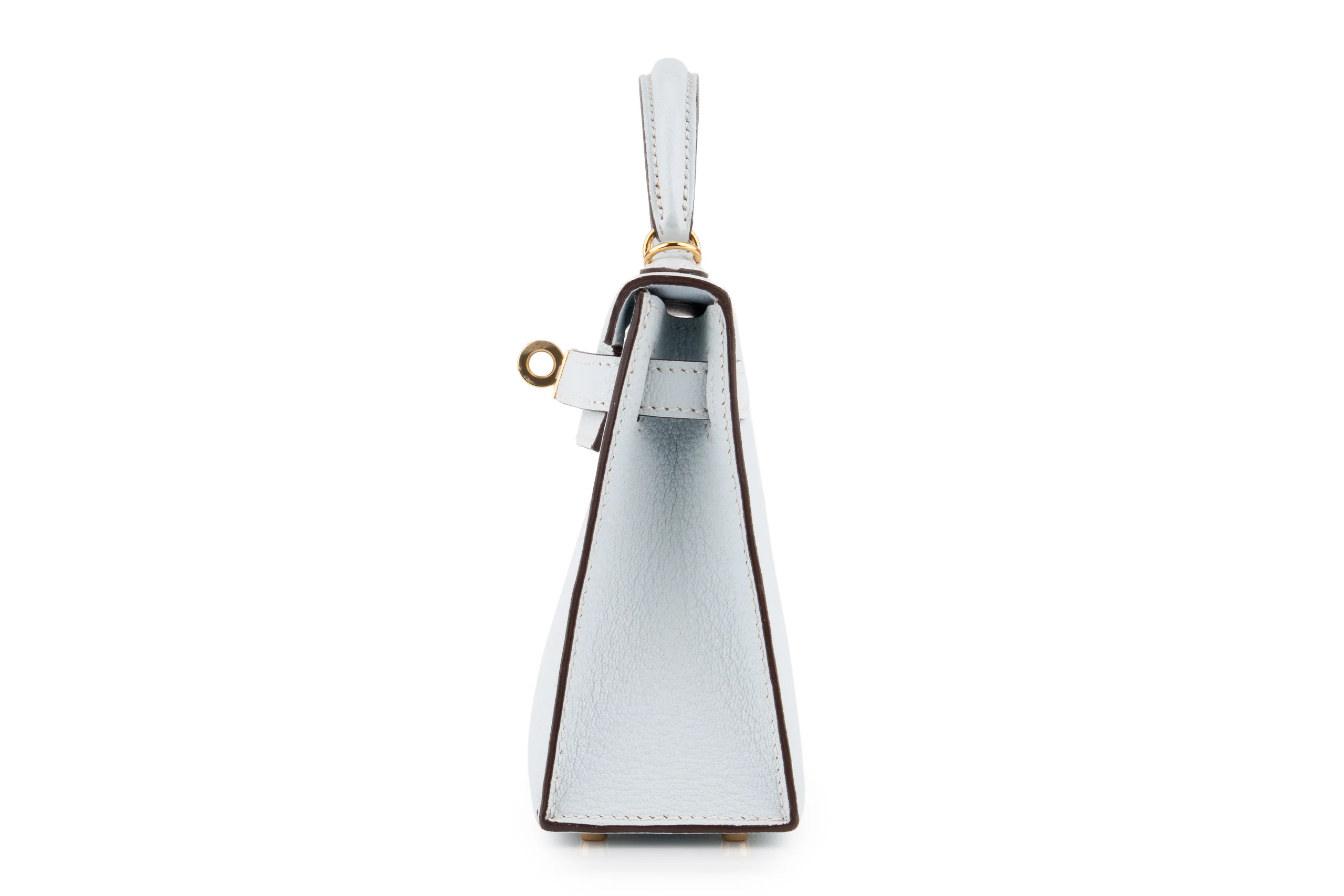 Hermès Mini Kelly Chevre Bleu Brume GHW - Image 9