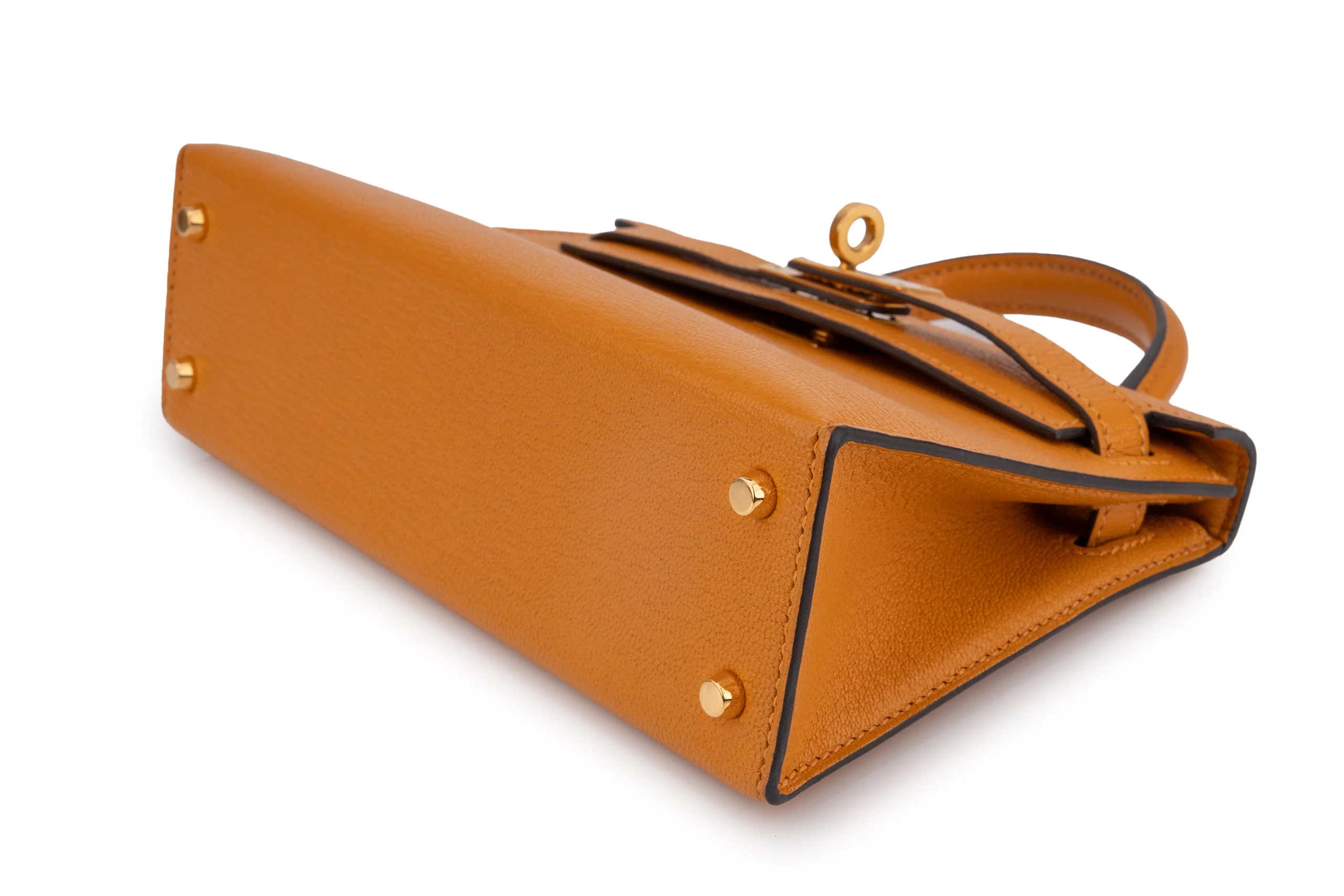 Hermès Mini Kelly		Chevre	Mustard	GHW - Image 11